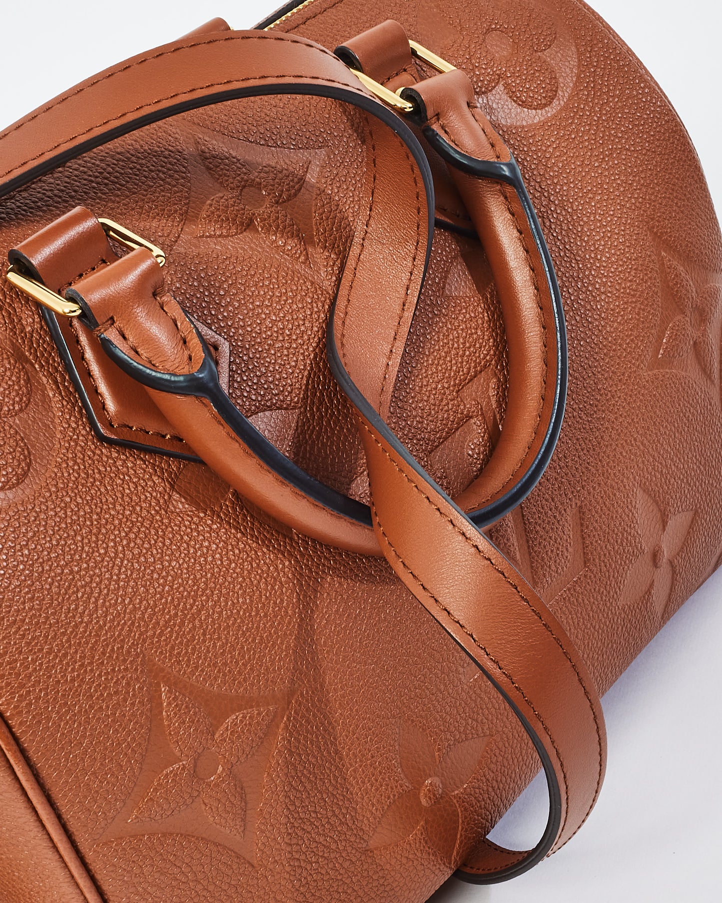 Louis Vuitton Cognac Monogram Empreinte Cuir Bandoulière Speedy 25