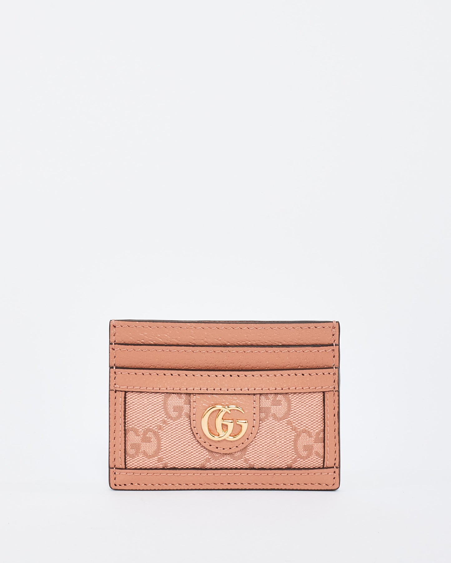 Porte-cartes Ophidia GG en toile monogram rose et cuir Gucci