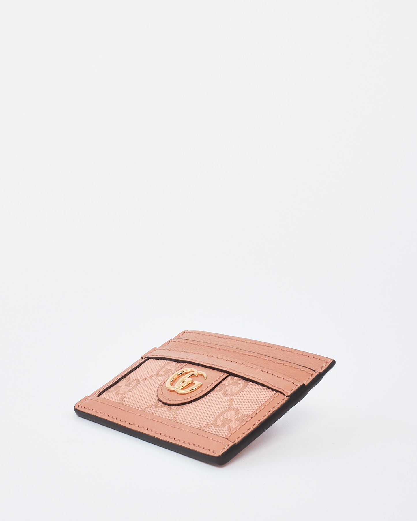 Porte-cartes Ophidia GG en toile monogram rose et cuir Gucci