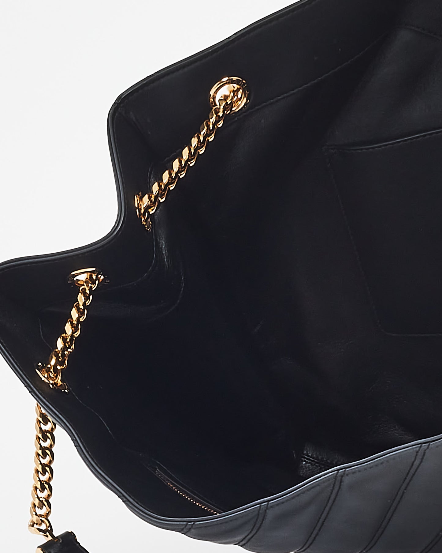 Bulgari Black Leather Serpenti Cabochon Tote Bag