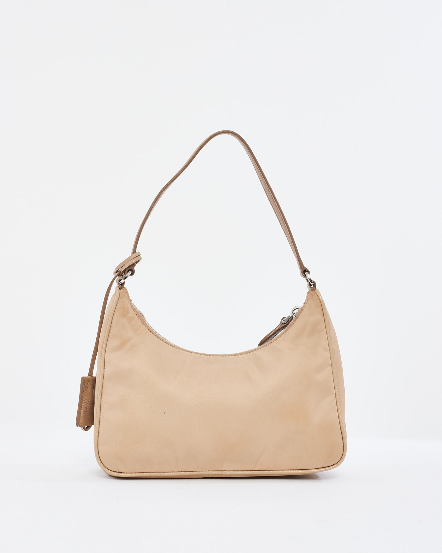 Prada Beige Nylon Re-edition 2000 Mini Hobo Shoulder Bag