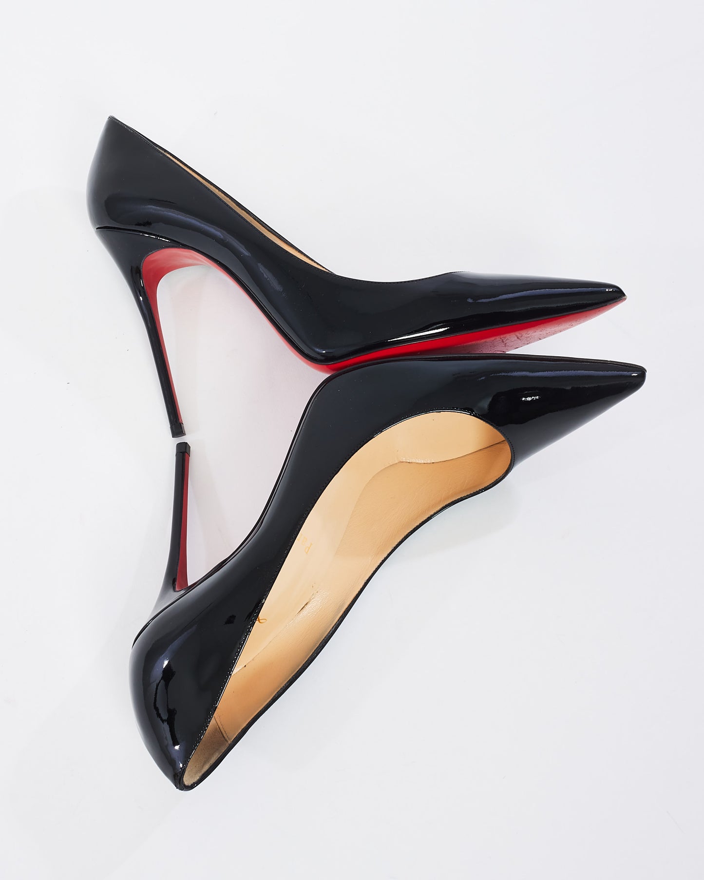 Christian Louboutin Black Patent Leather Decollette Pumps - 41