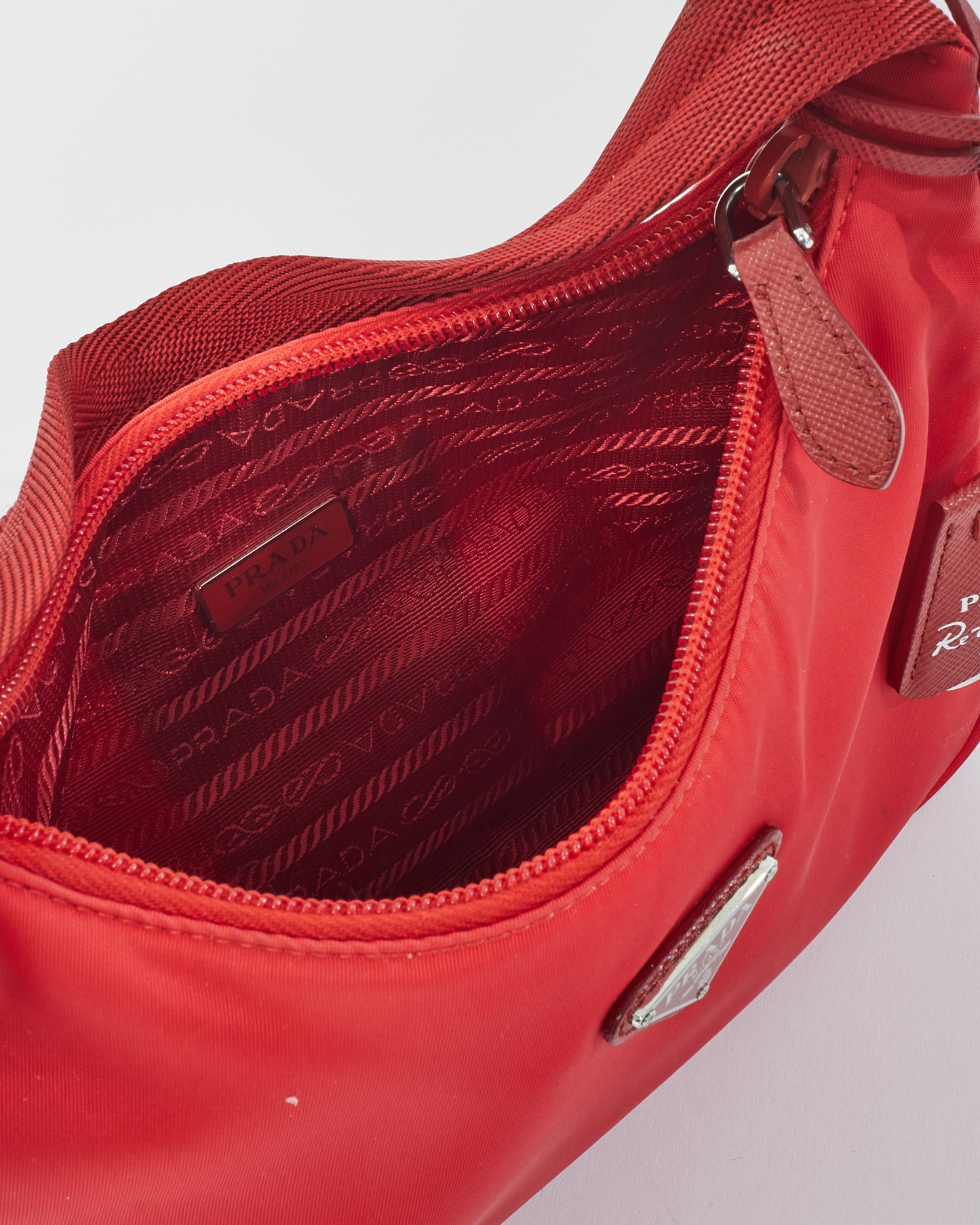 Prada Red Re-Edition 2000 Mini Hobo Bag