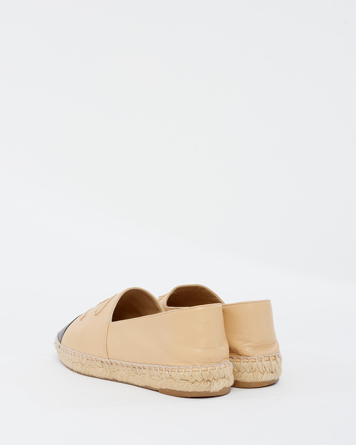 Chanel Beige Leather Espadrille Shoes - 39