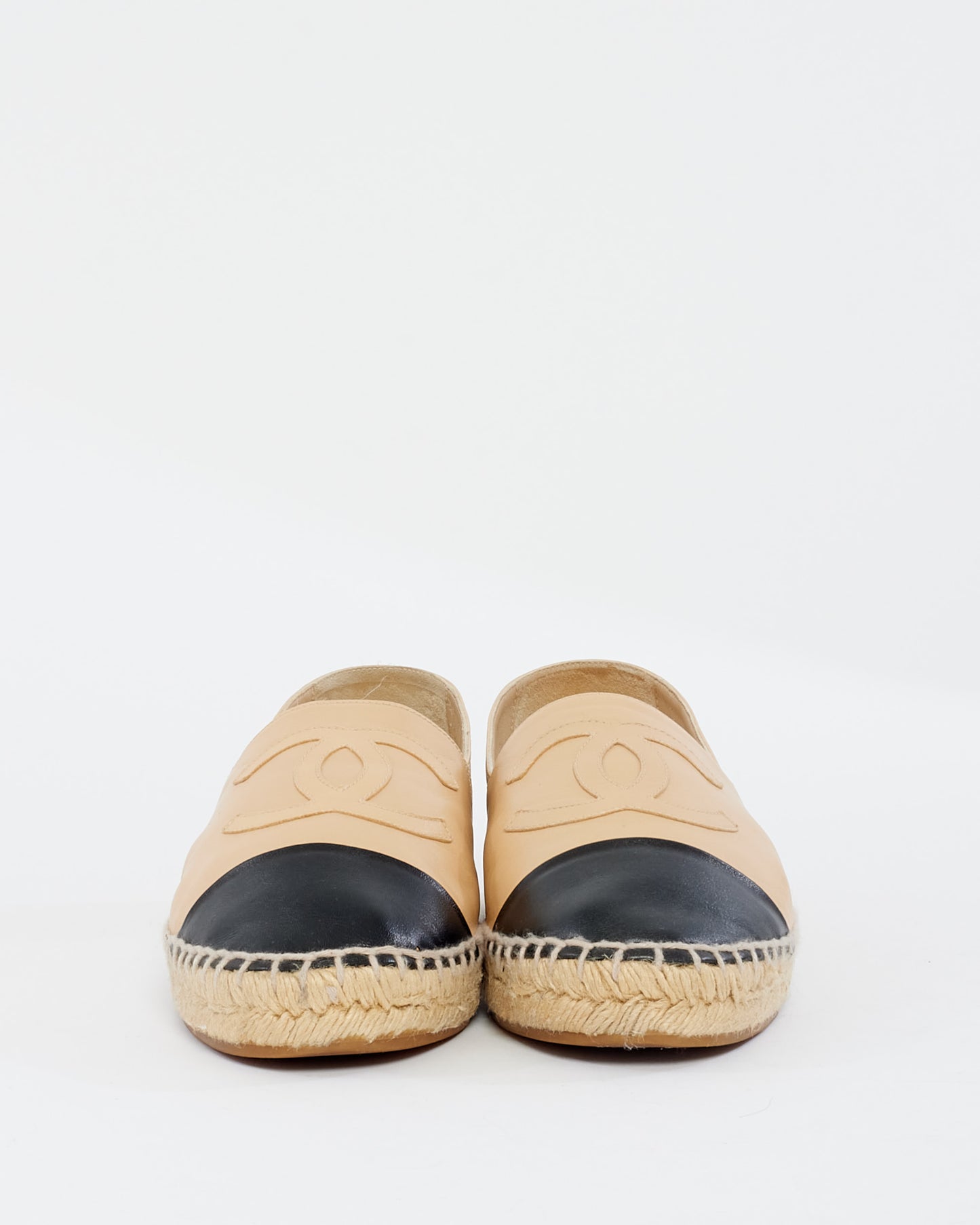 Chanel Beige Leather Espadrille Shoes - 39