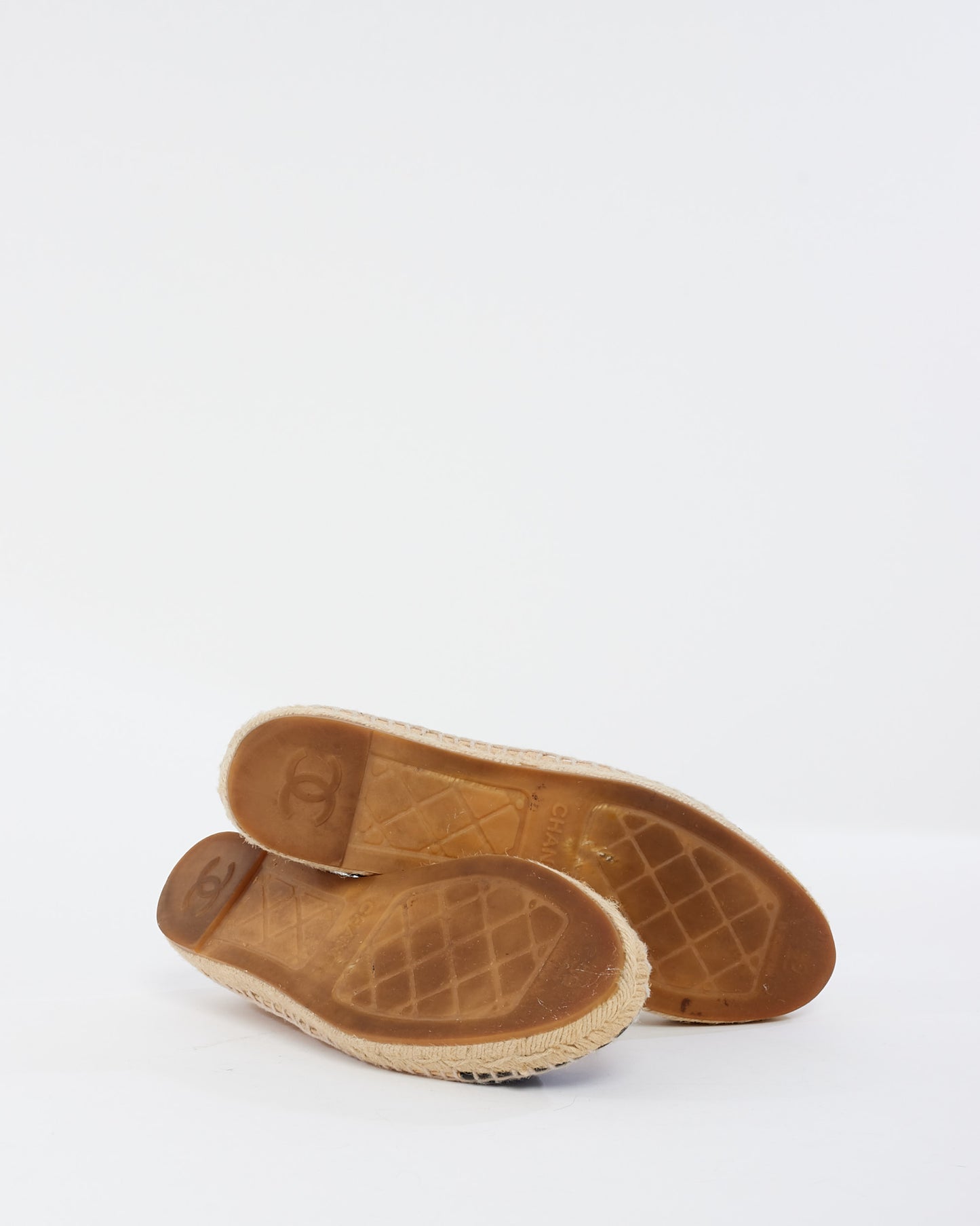 Chanel Beige Leather Espadrille Shoes - 39