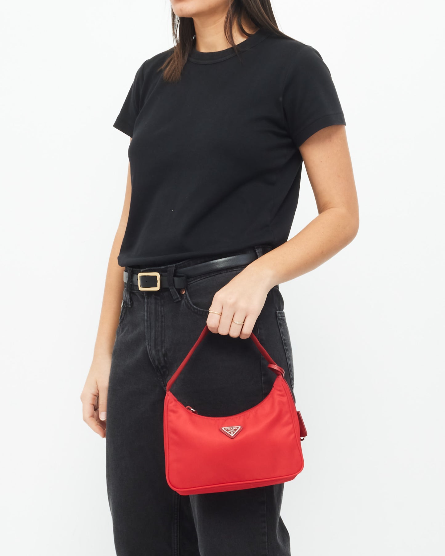 Prada Red Re-Edition 2000 Mini Hobo Bag