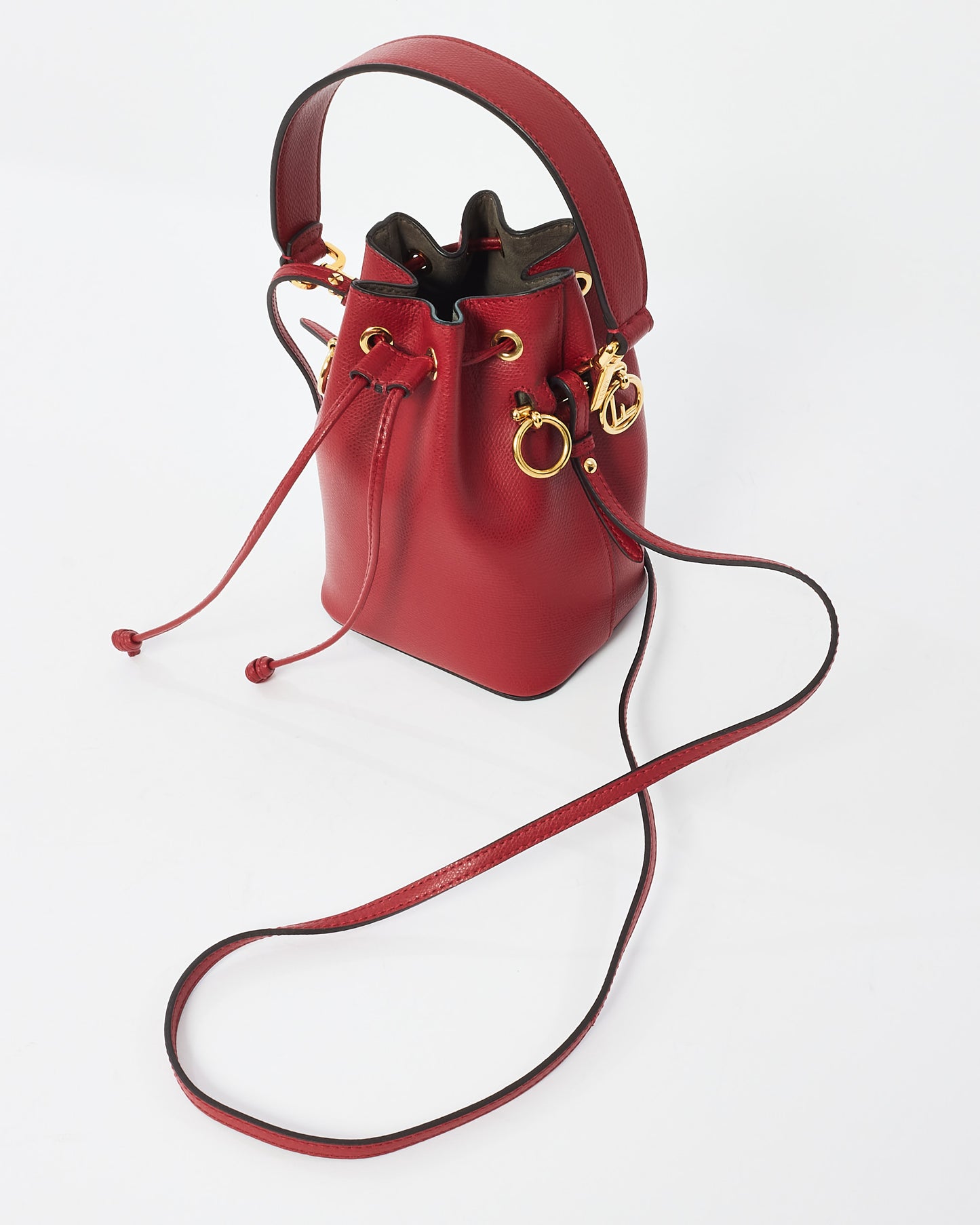 Fendi Mini sac seau "Mon Trésor" en cuir rouge