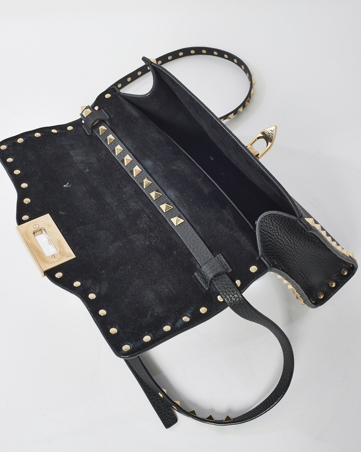 Valentino Black Leather Rockstud Small Crossbody Bag