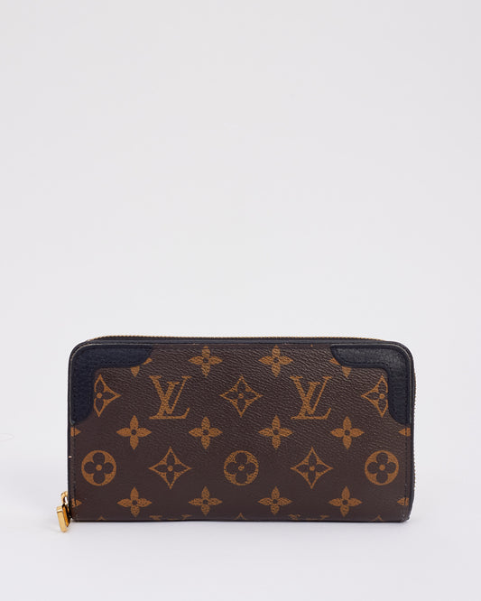 Louis Vuitton Black Monogram Canvas Retiro Zippy Wallet