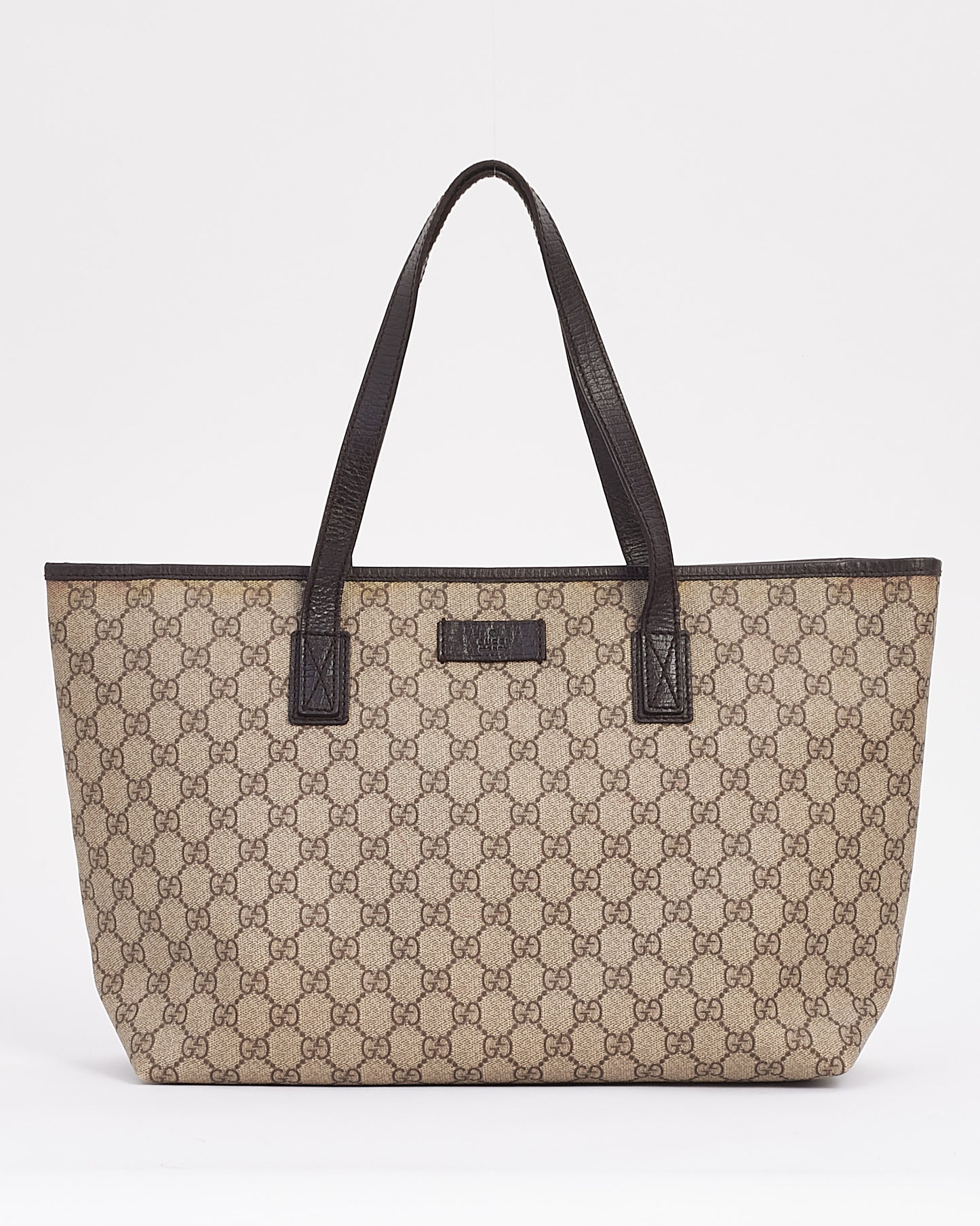 Gucci Brown Monogram GG Coated Canvas Zipper Tote Bag