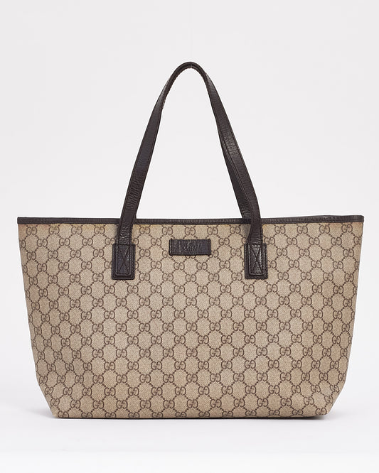 Gucci Brown Monogram GG Coated Canvas Zipper Tote Bag