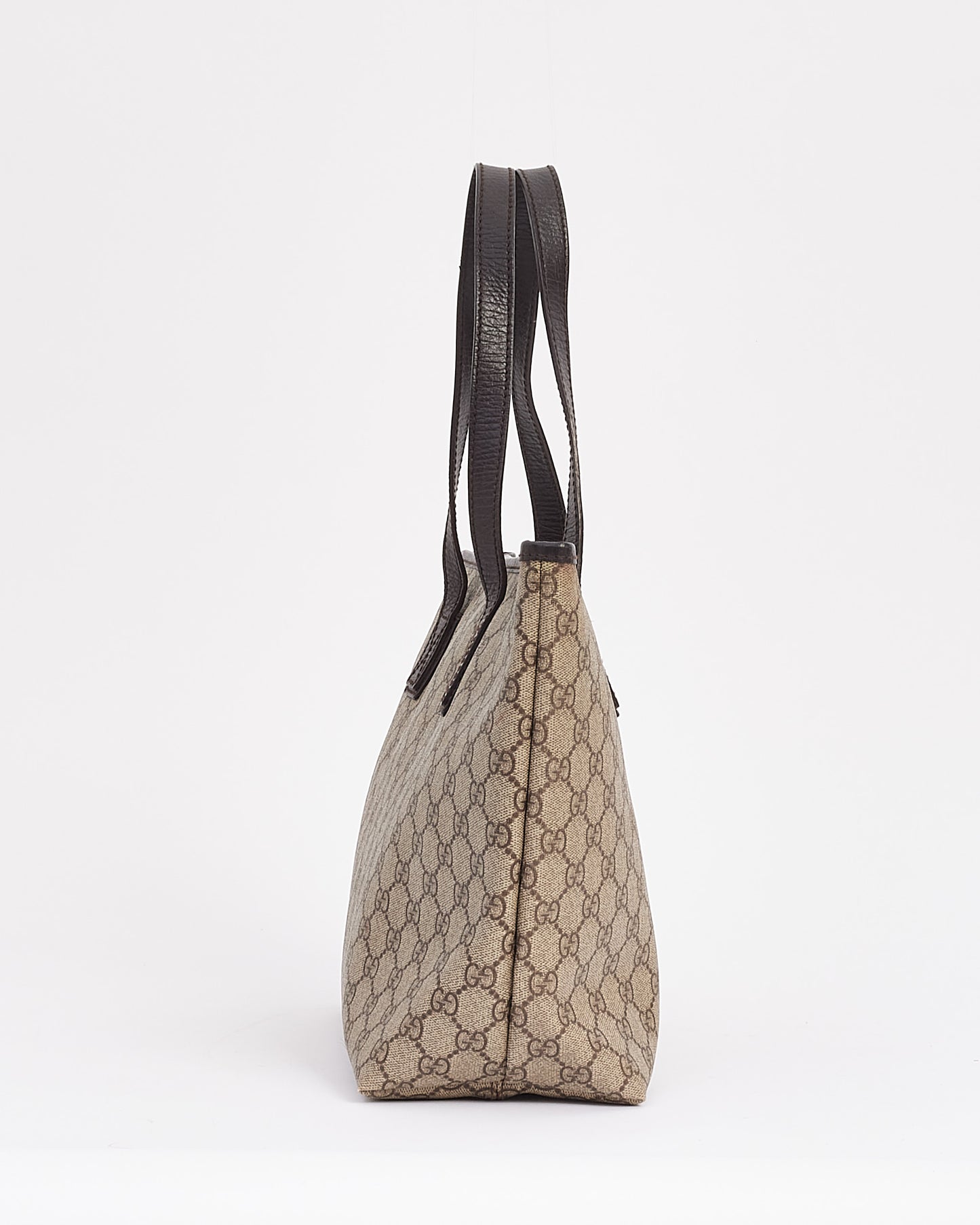 Gucci Brown Monogram GG Coated Canvas Zipper Tote Bag