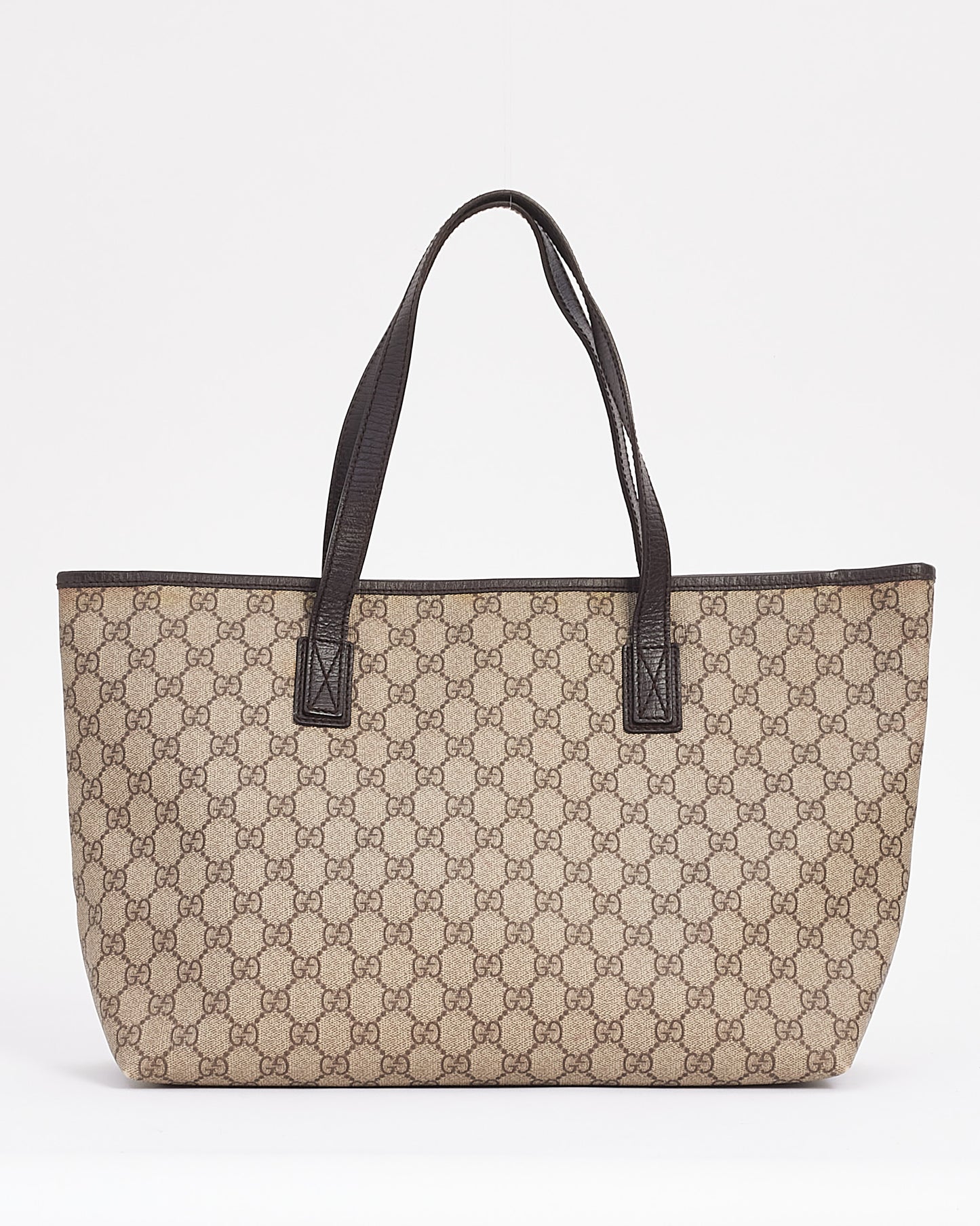 Gucci Brown Monogram GG Coated Canvas Zipper Tote Bag