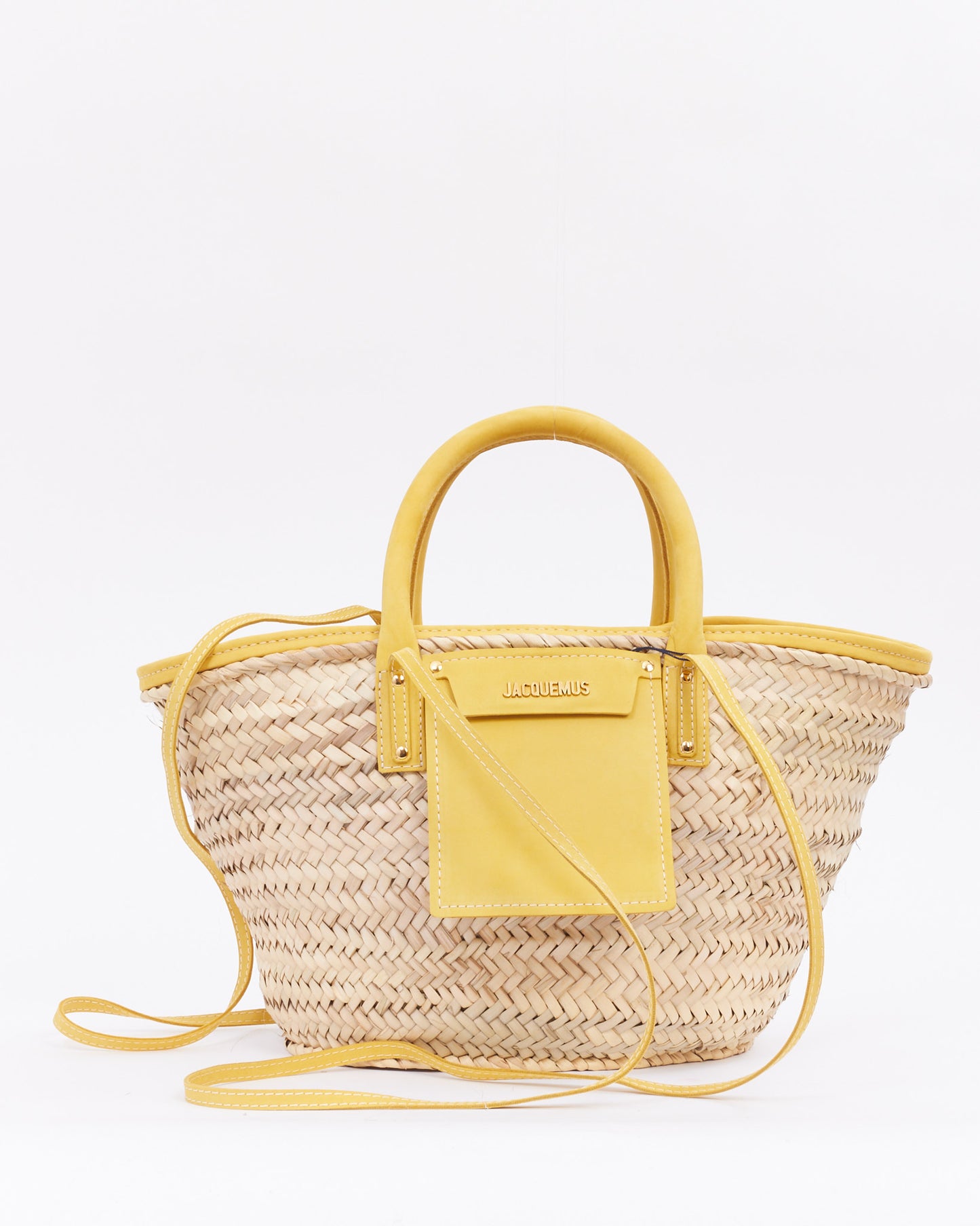 Jacquemus Cabas beige et jaune Le Raphia 'Le Panier Soli'