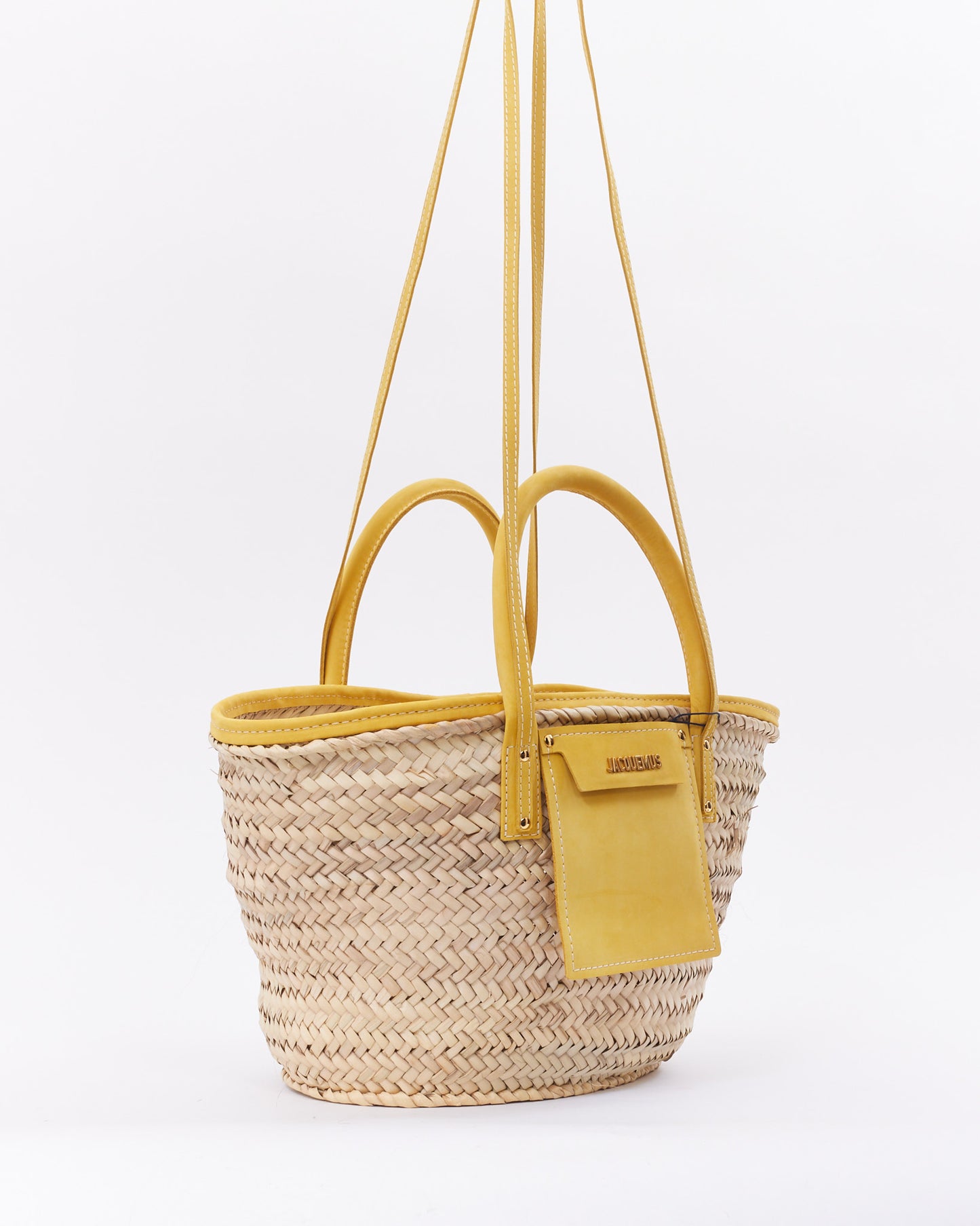 Jacquemus Cabas beige et jaune Le Raphia 'Le Panier Soli'