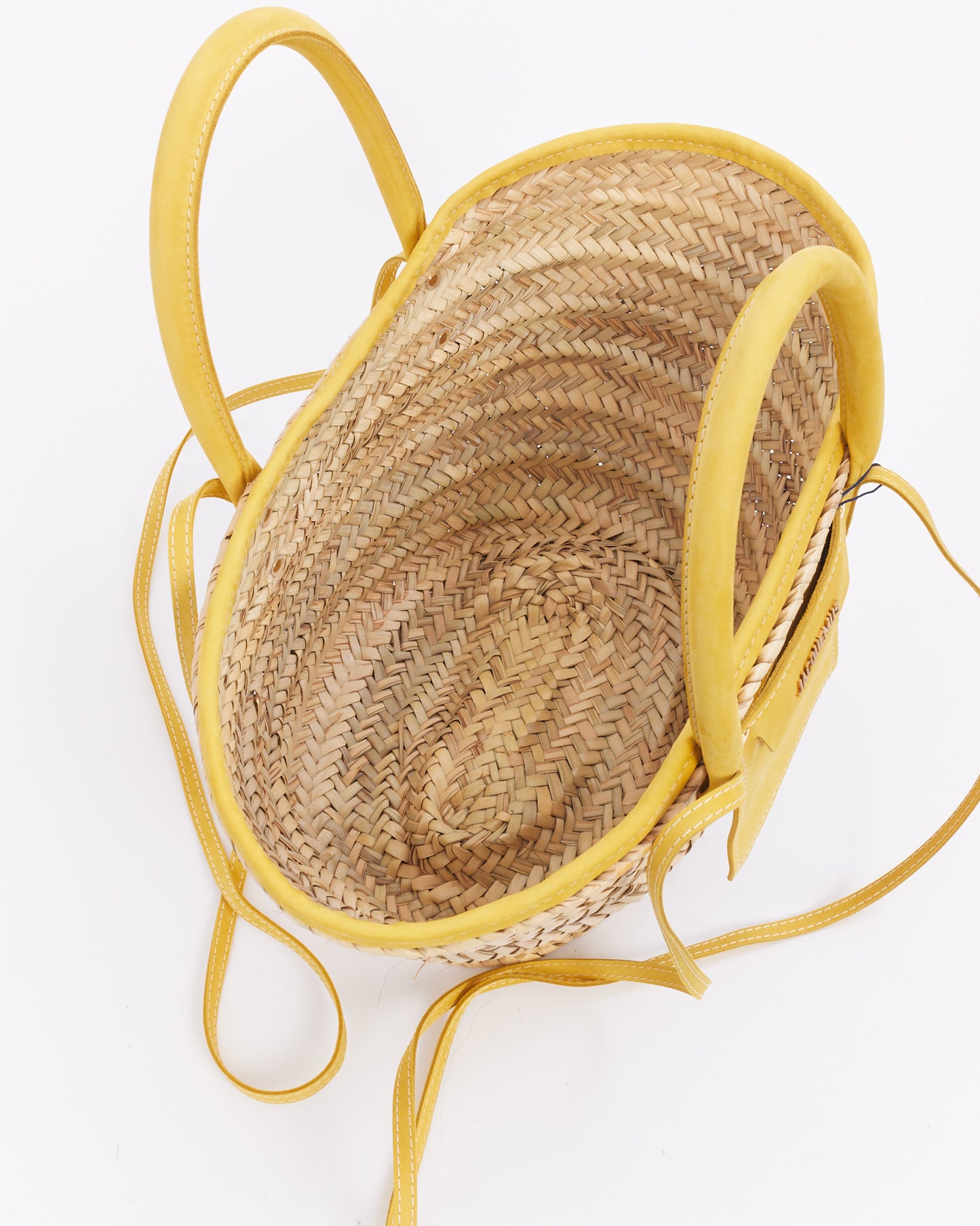 Jacquemus Cabas beige et jaune Le Raphia 'Le Panier Soli'