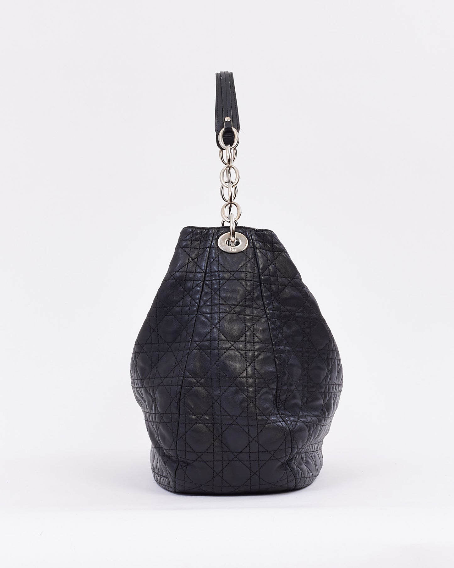 Dior Black Cannage Leather Large Hobo Bag