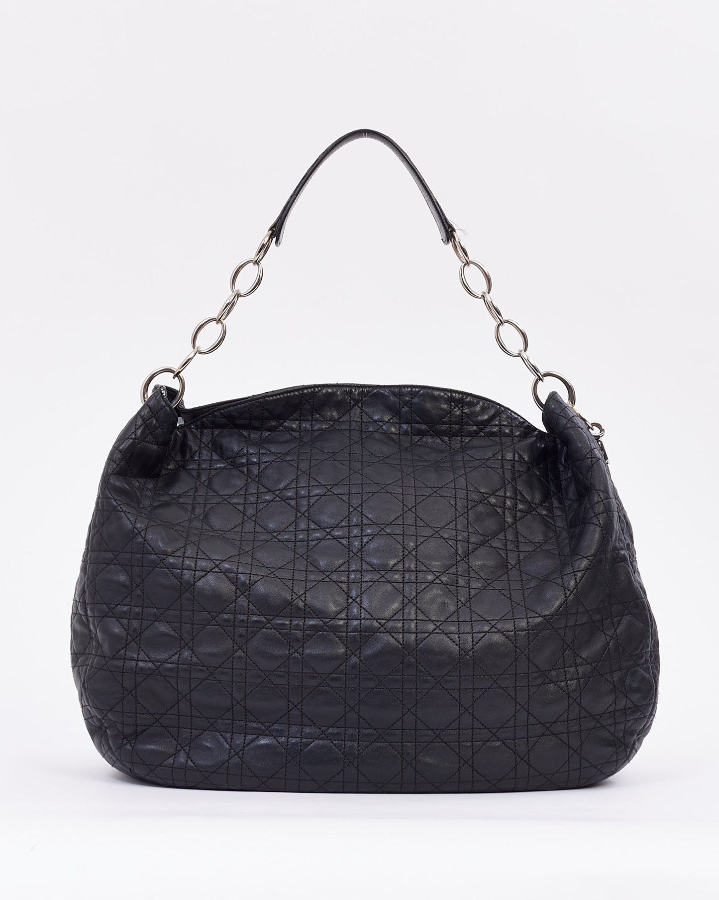 Dior Black Cannage Leather Large Hobo Bag