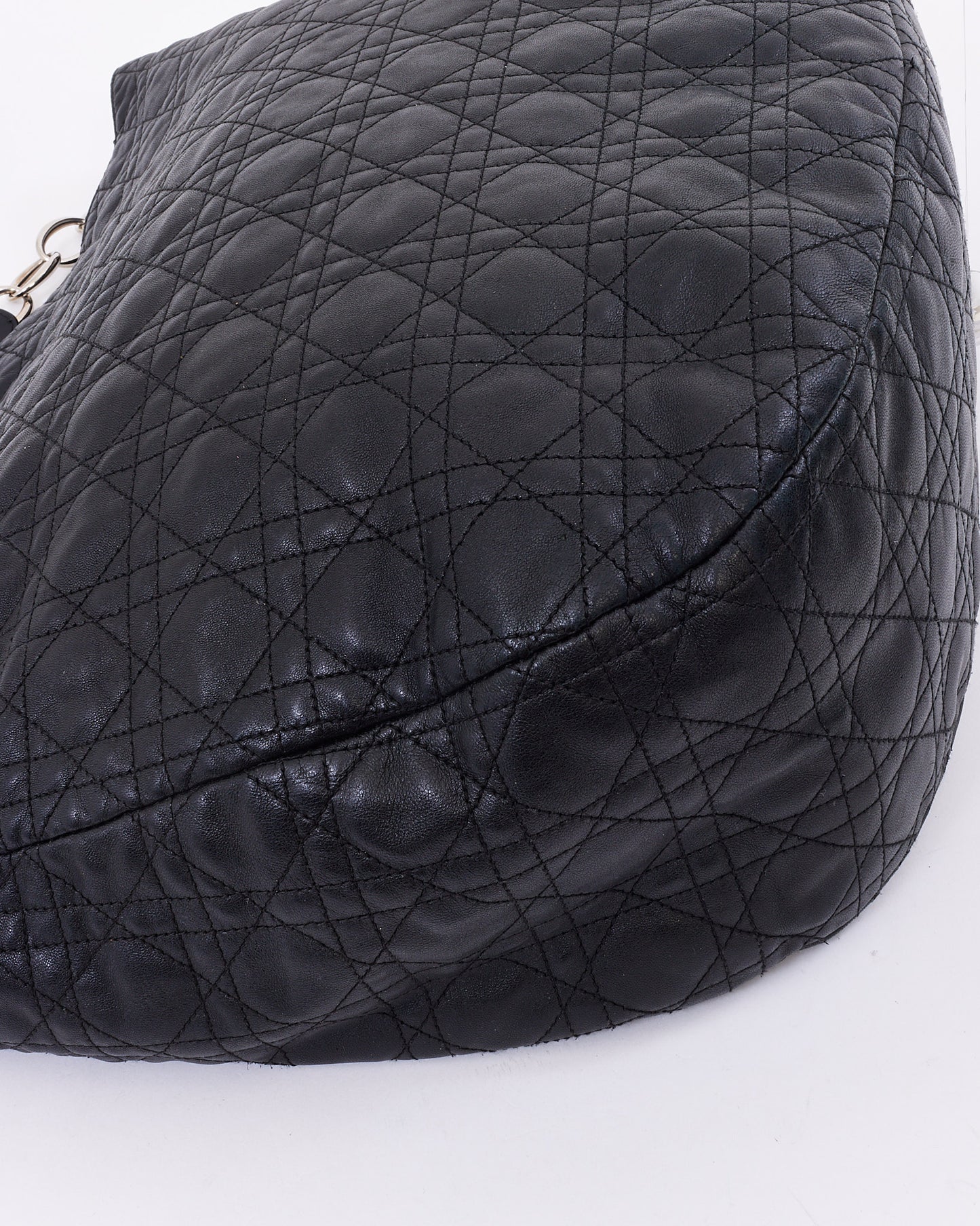 Dior Black Cannage Leather Large Hobo Bag