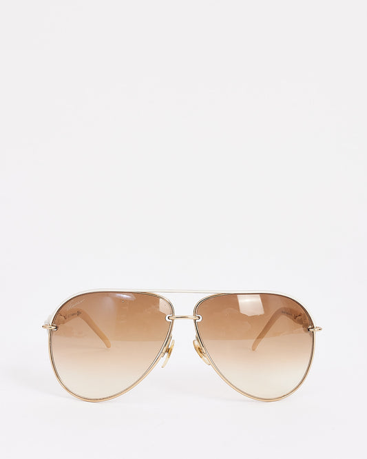 Lunettes de soleil aviateur Gucci or/blanc Marina Chain GG 4225/S WQC42