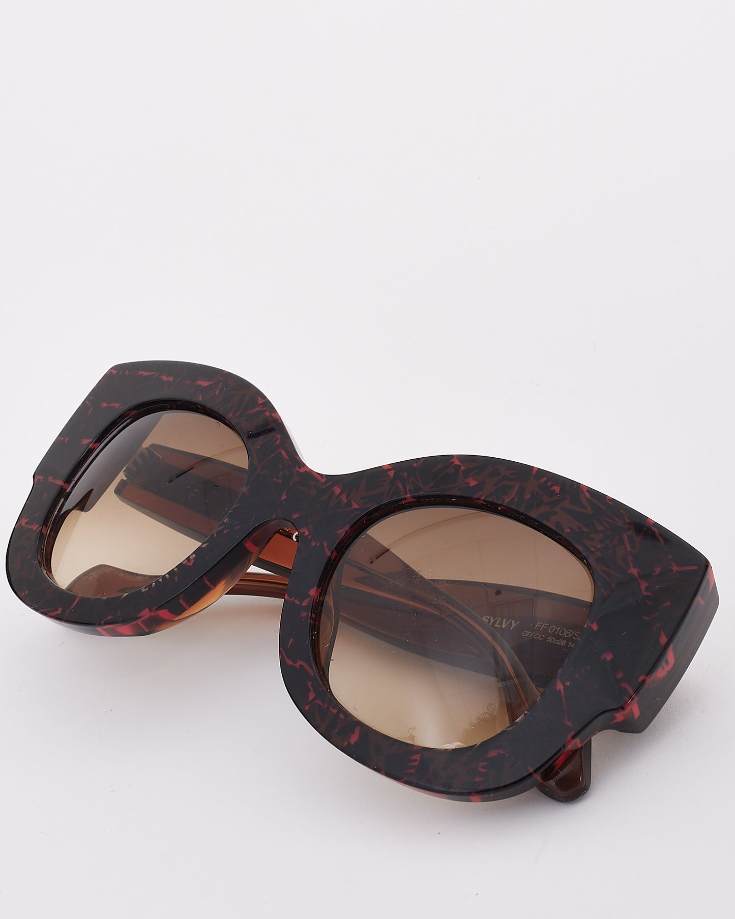 Fendi Lunettes de soleil marron foncé et rouge FF 0106 SYLVY