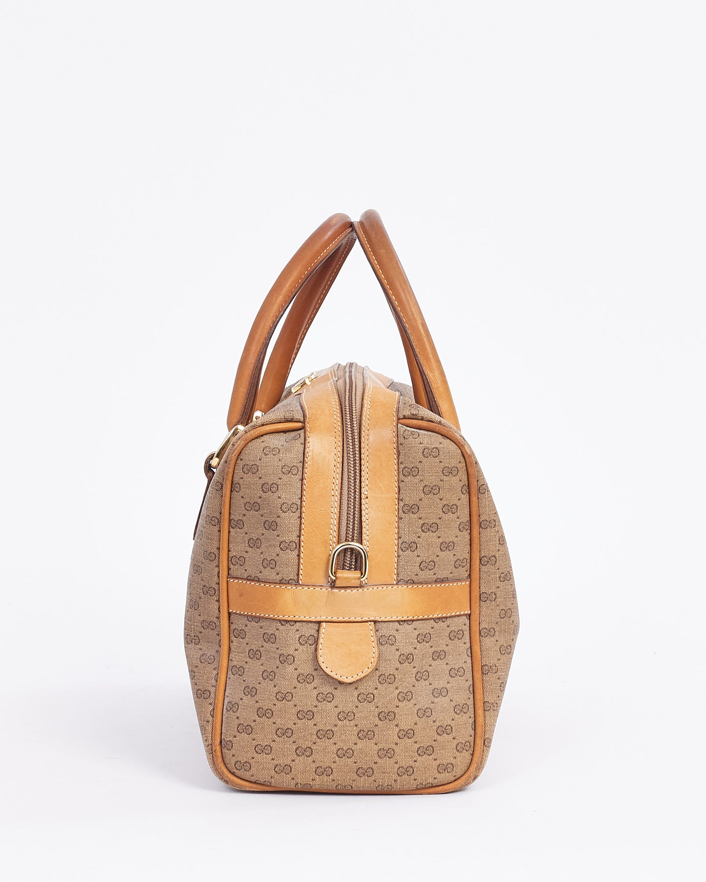 Gucci Vintage Beige Web Détail Boston Sac