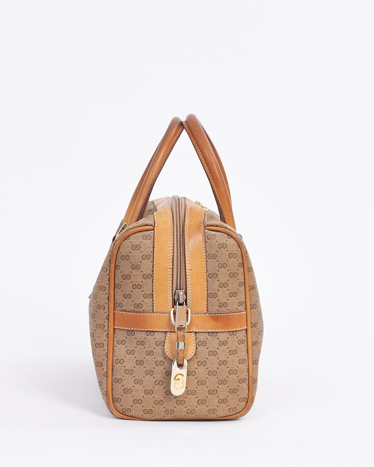 Gucci Vintage Beige Web Détail Boston Sac