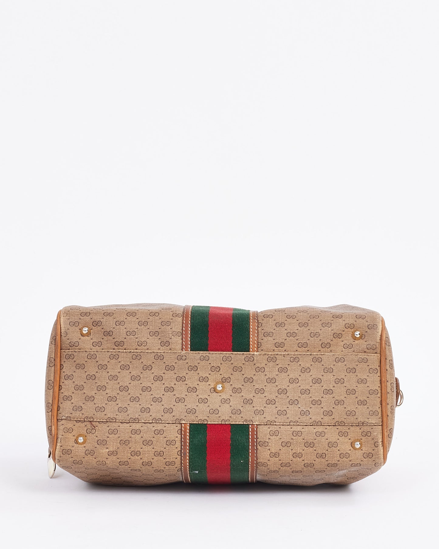 Gucci Vintage Beige Web Détail Boston Sac