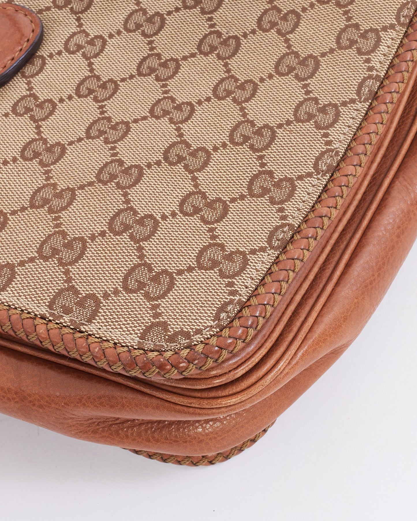 Gucci Tan GG Monogram Canvas Marrakech Messenger Bag