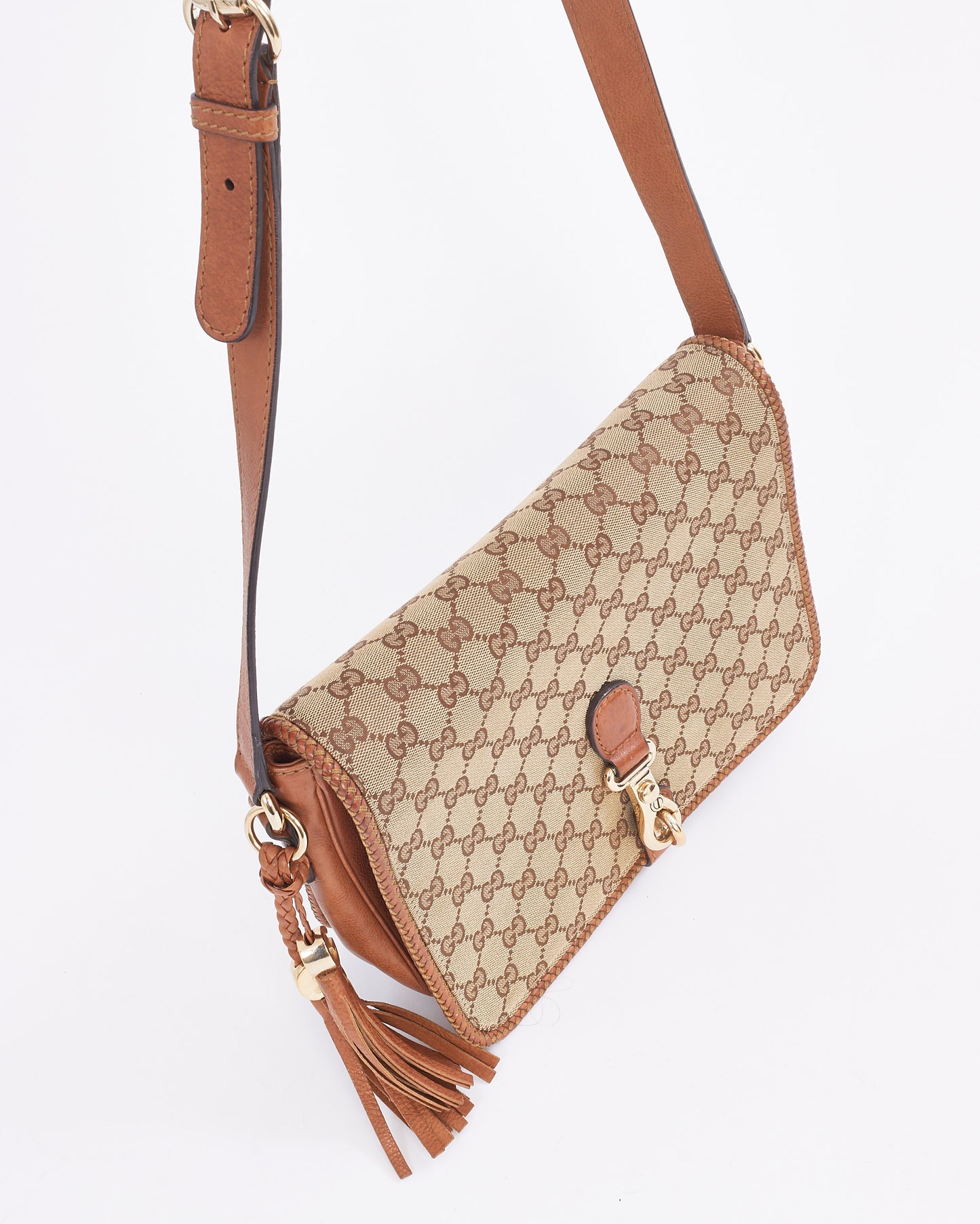 Gucci Tan GG Monogram Canvas Marrakech Messenger Bag