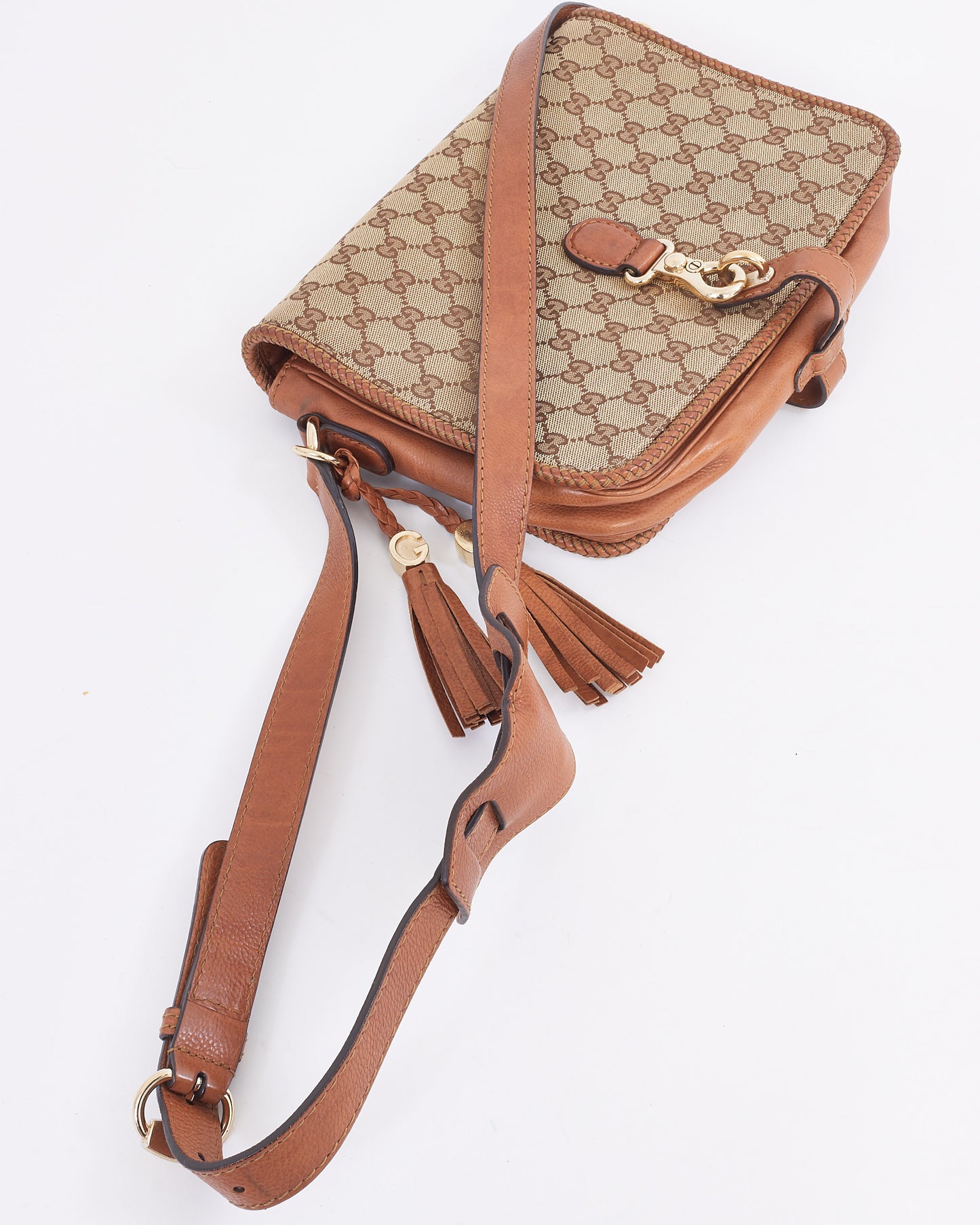 Gucci Tan GG Monogram Canvas Marrakech Messenger Bag