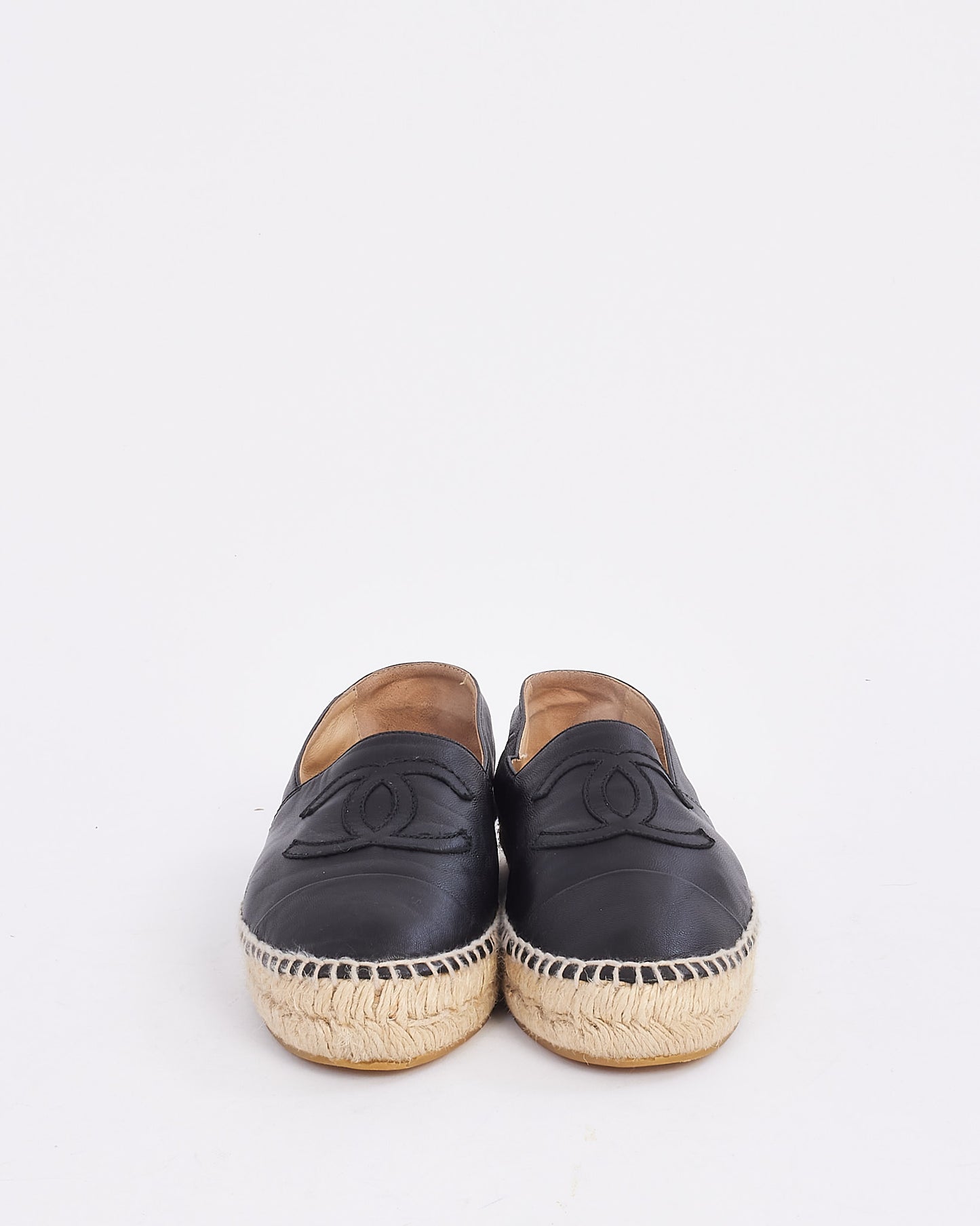 Chanel Black Leather Espadrilles - 37