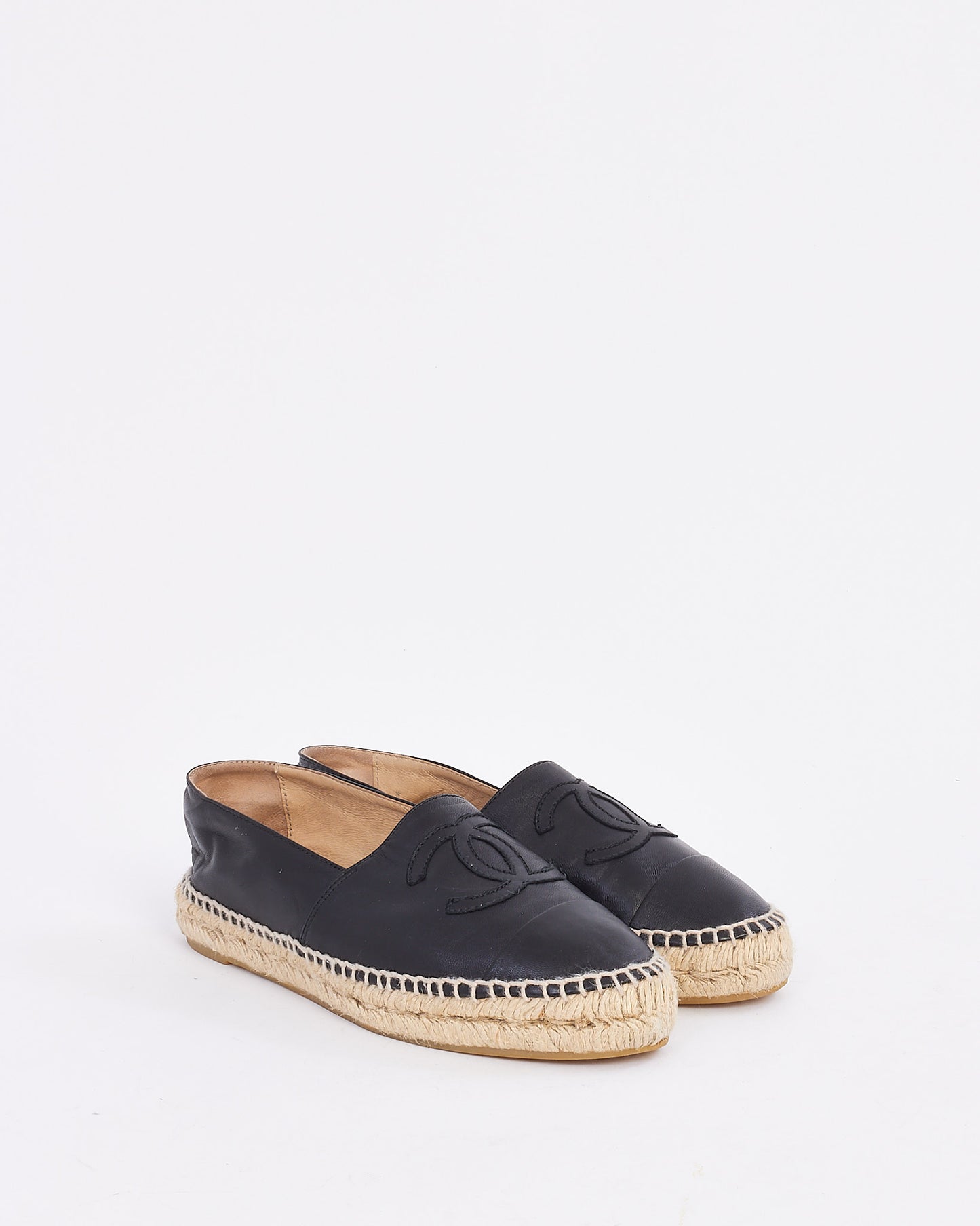 Chanel Black Leather Espadrilles - 37