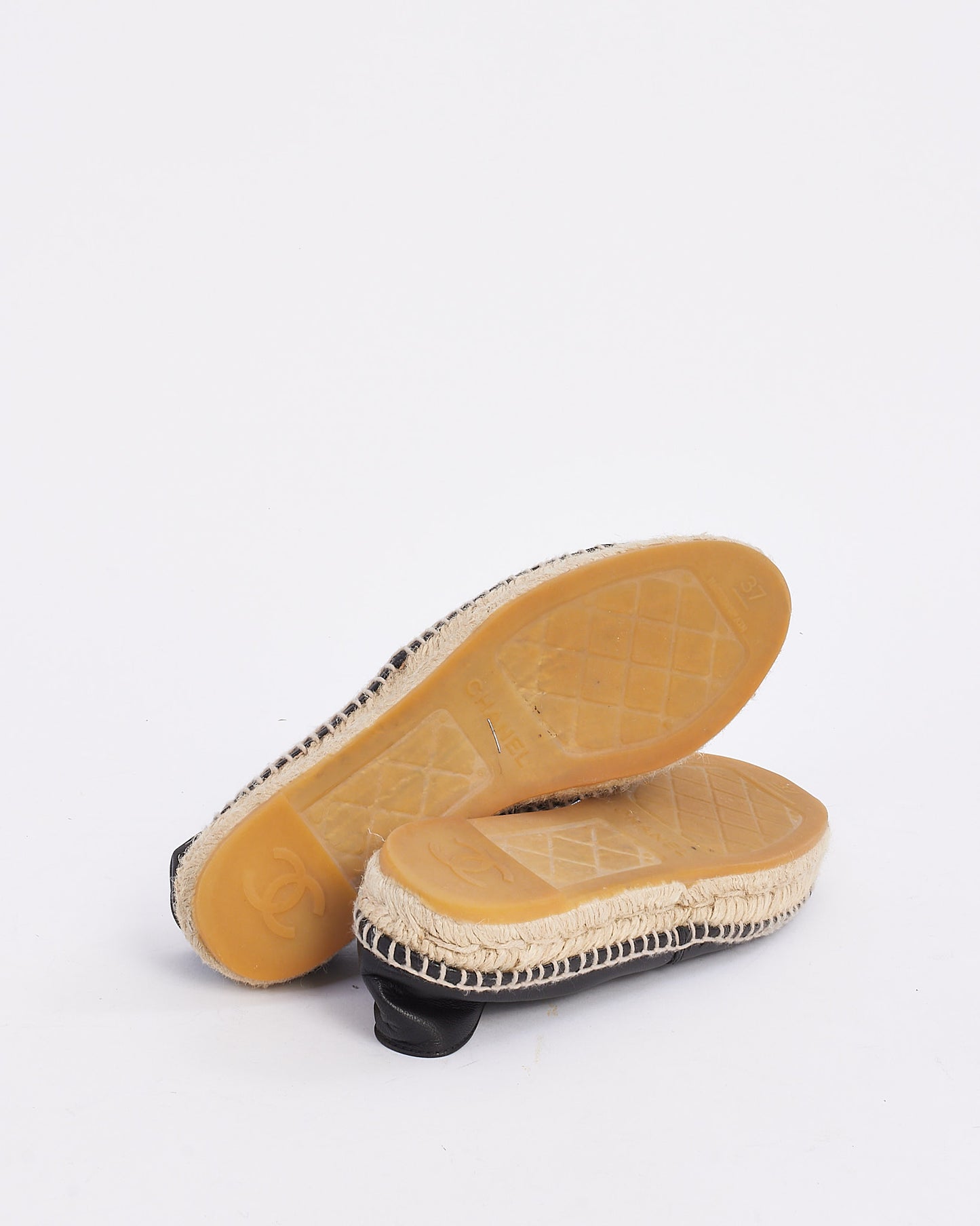 Chanel Black Leather Espadrilles - 37