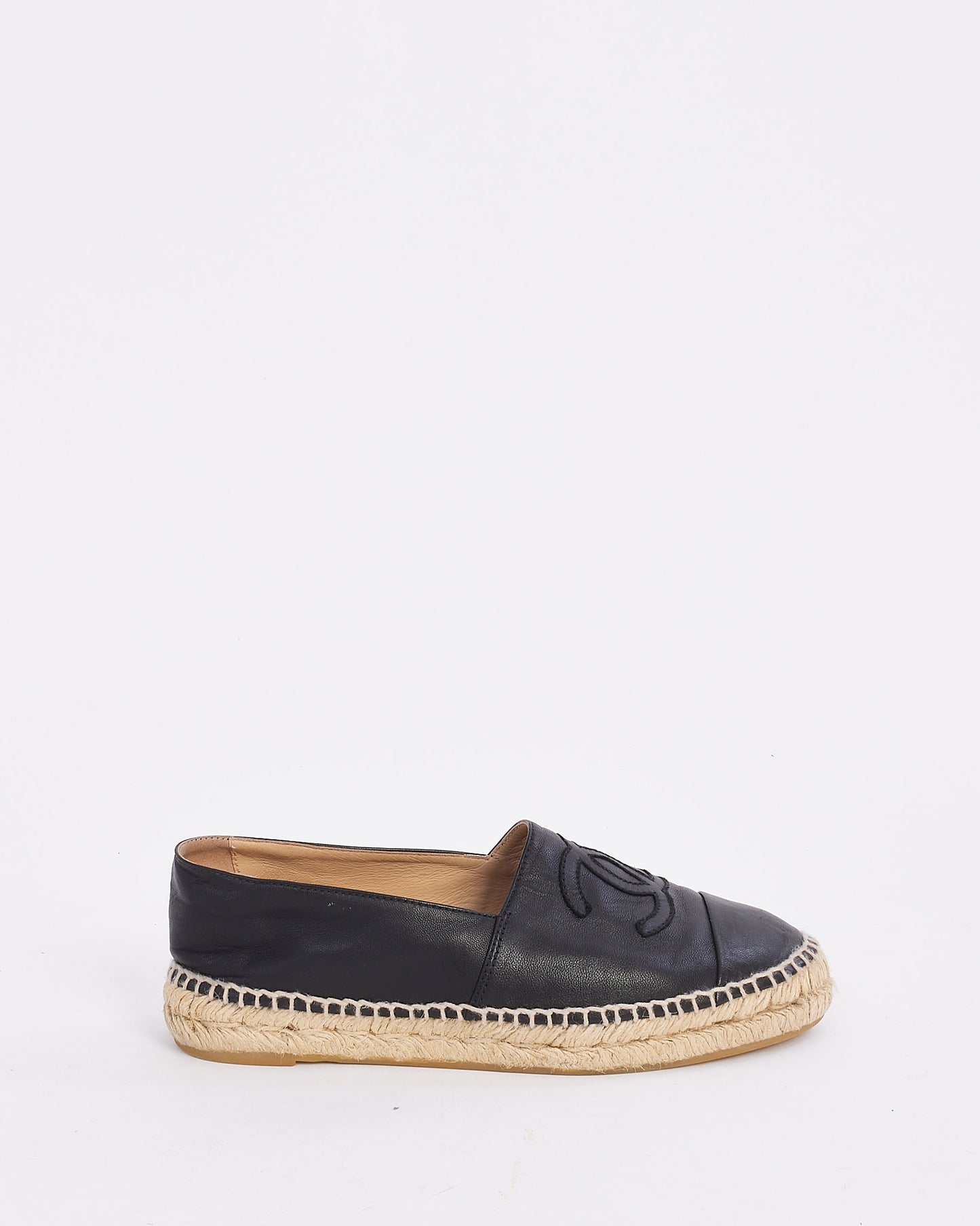 Chanel Black Leather Espadrilles - 37