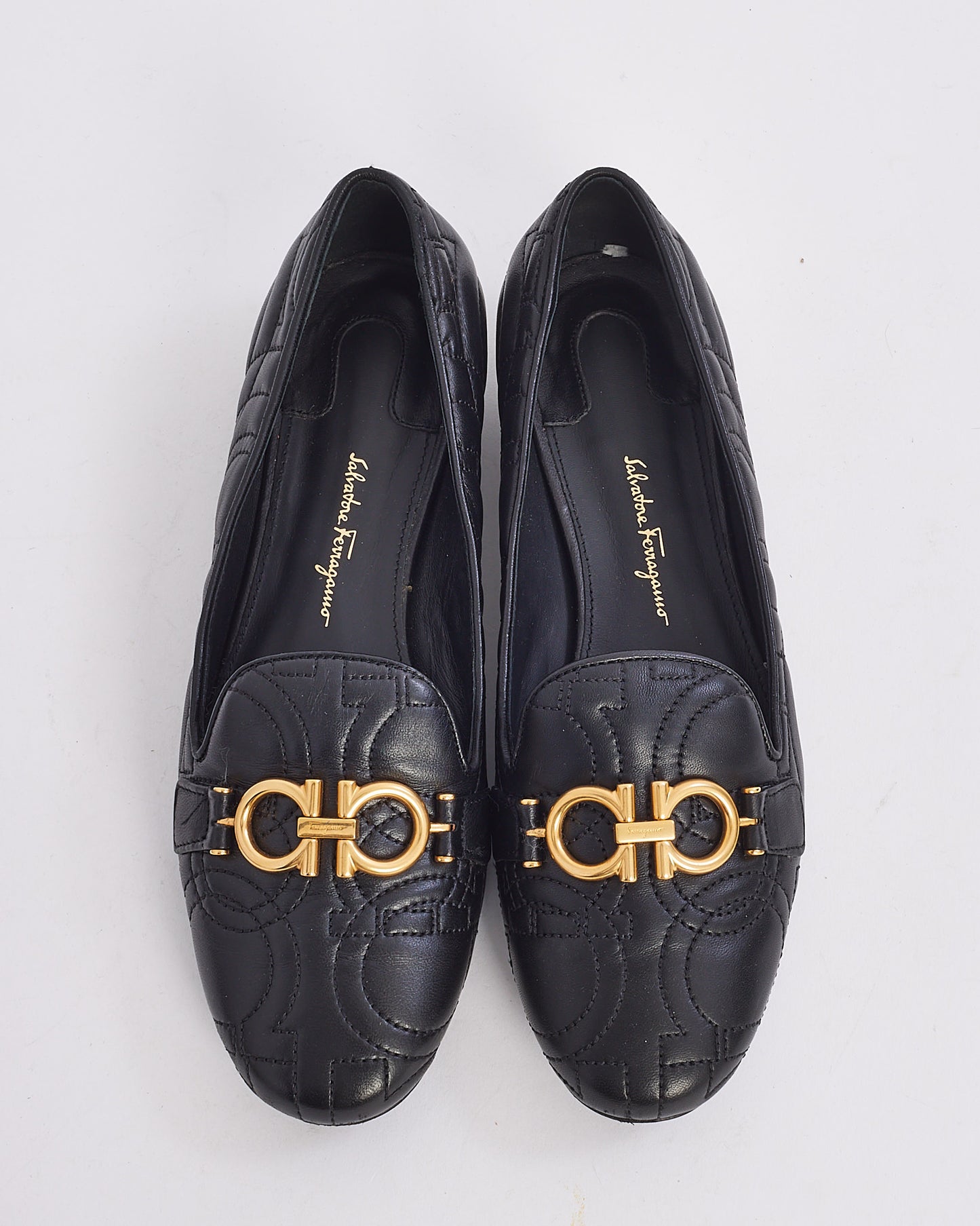 Salvatore Ferragamo Black Leather Alvano Loafers - 6.5