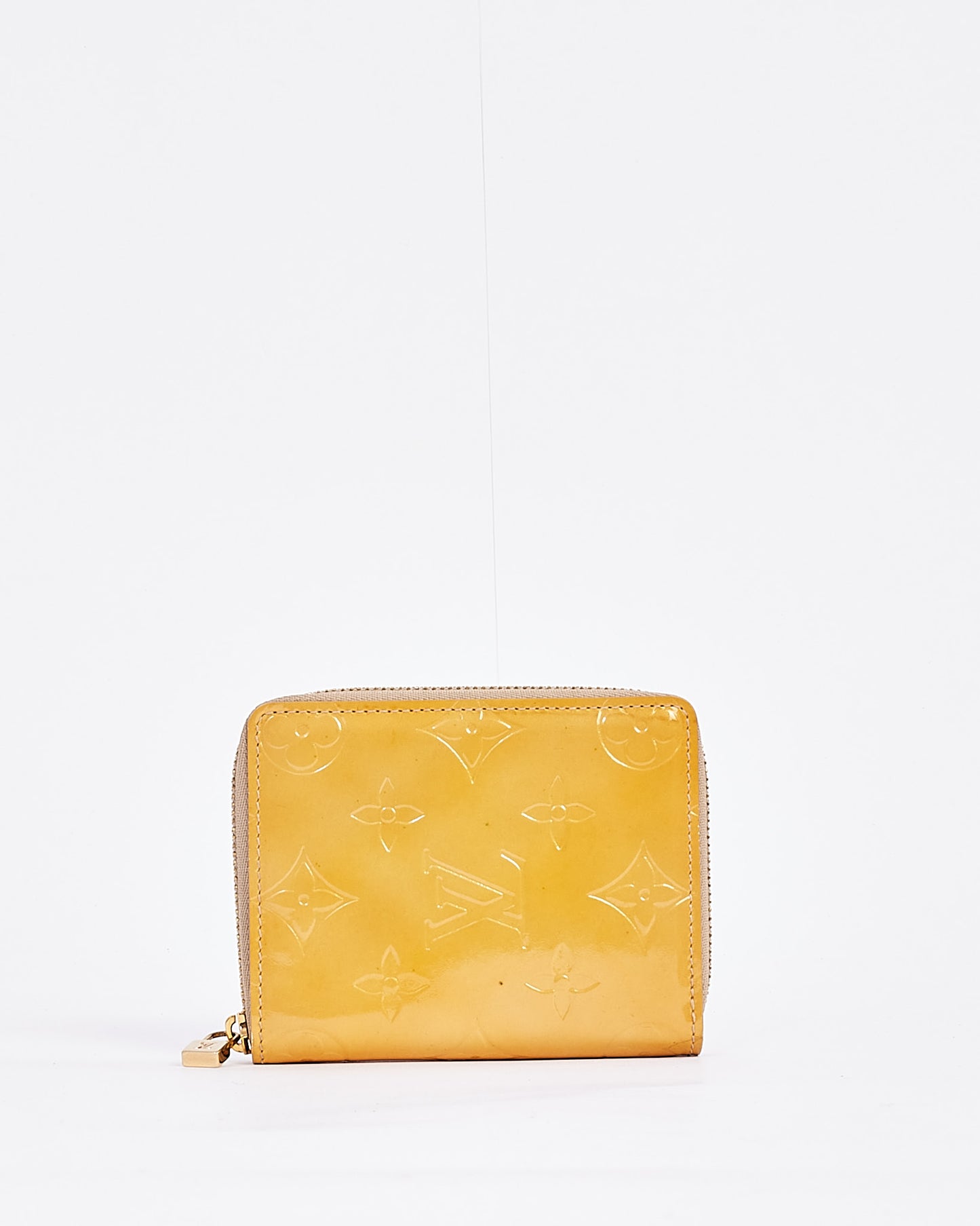 Louis Vuitton Yellow Monogram Vernis Compact Zippy Wallet