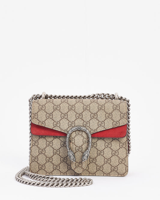 Sac à chaîne Dionysus en toile enduite Gucci beige/rouge GG Mini