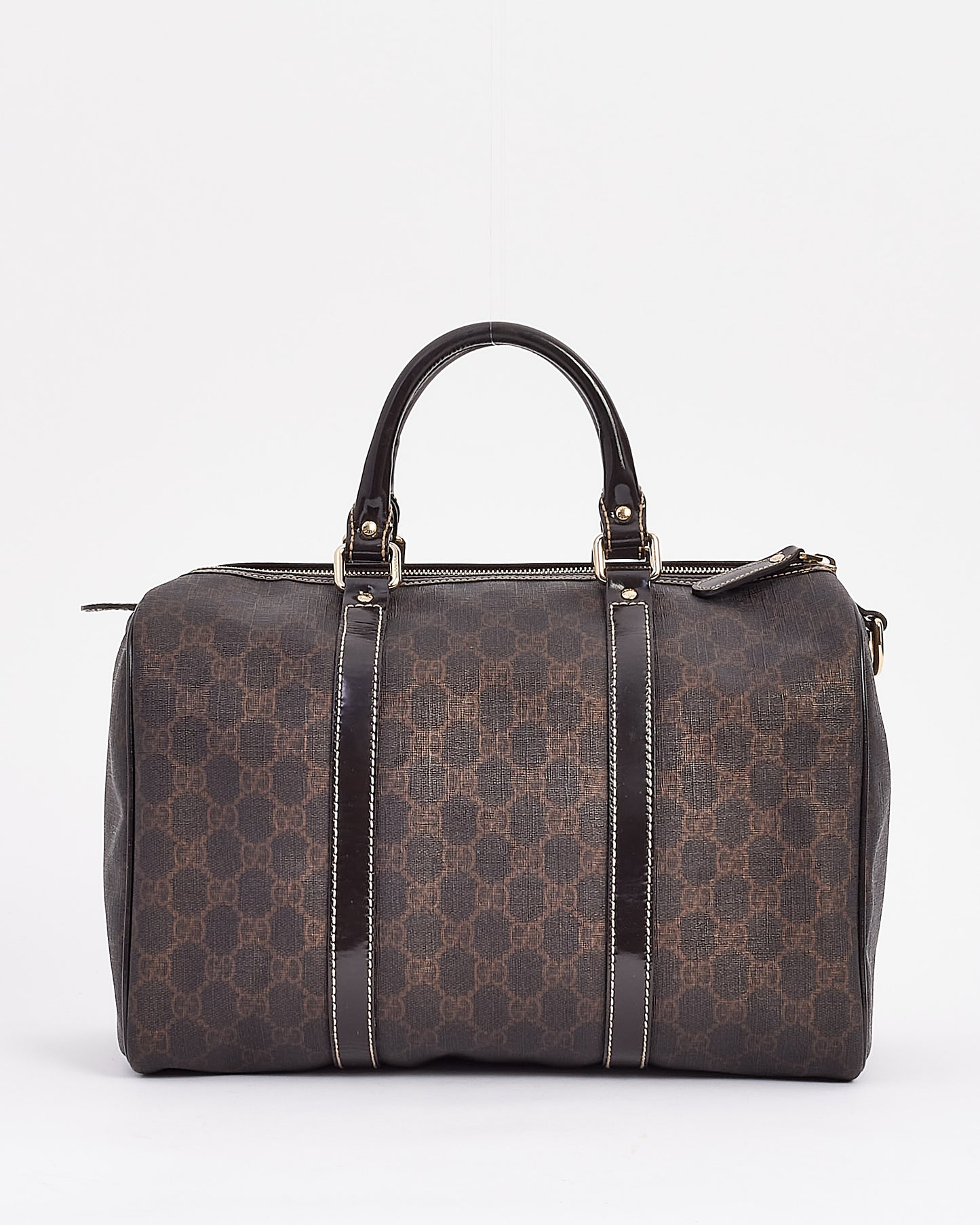 Gucci Brown GG Coated Canvas Medium Boston Bag