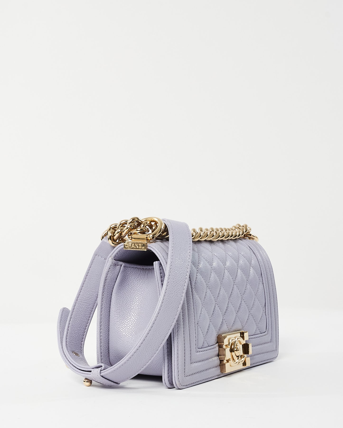 Chanel Lavender Caviar Leather Small Boy Bag CPHW