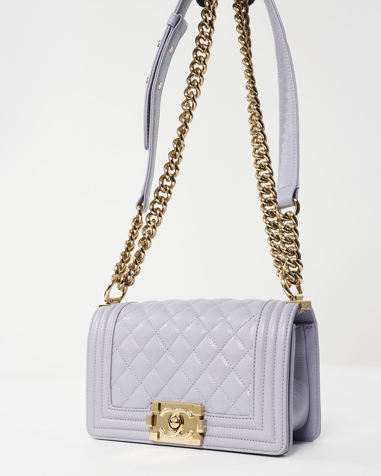 Chanel Lavender Caviar Leather Small Boy Bag CPHW