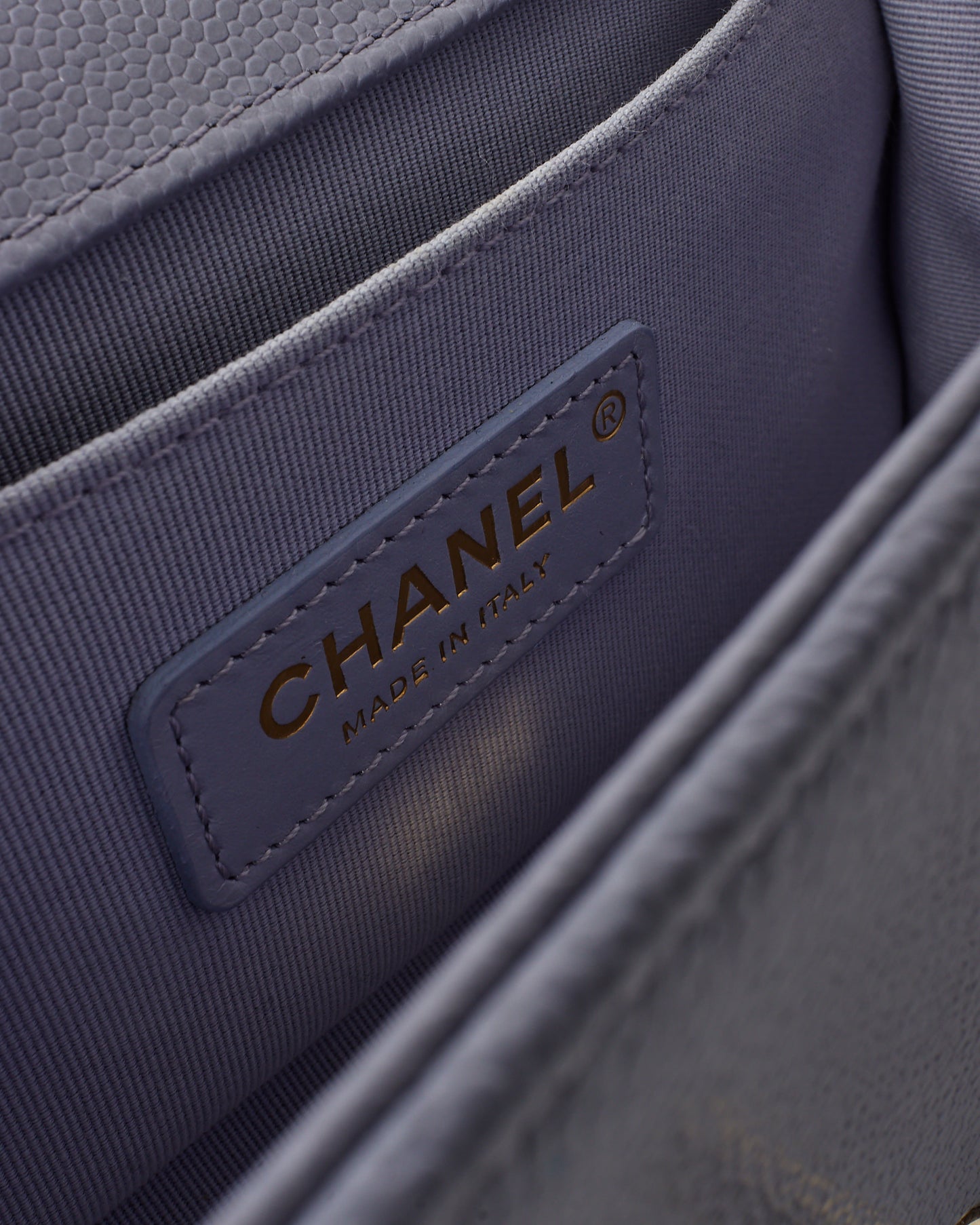 Chanel Lavender Caviar Leather Small Boy Bag CPHW