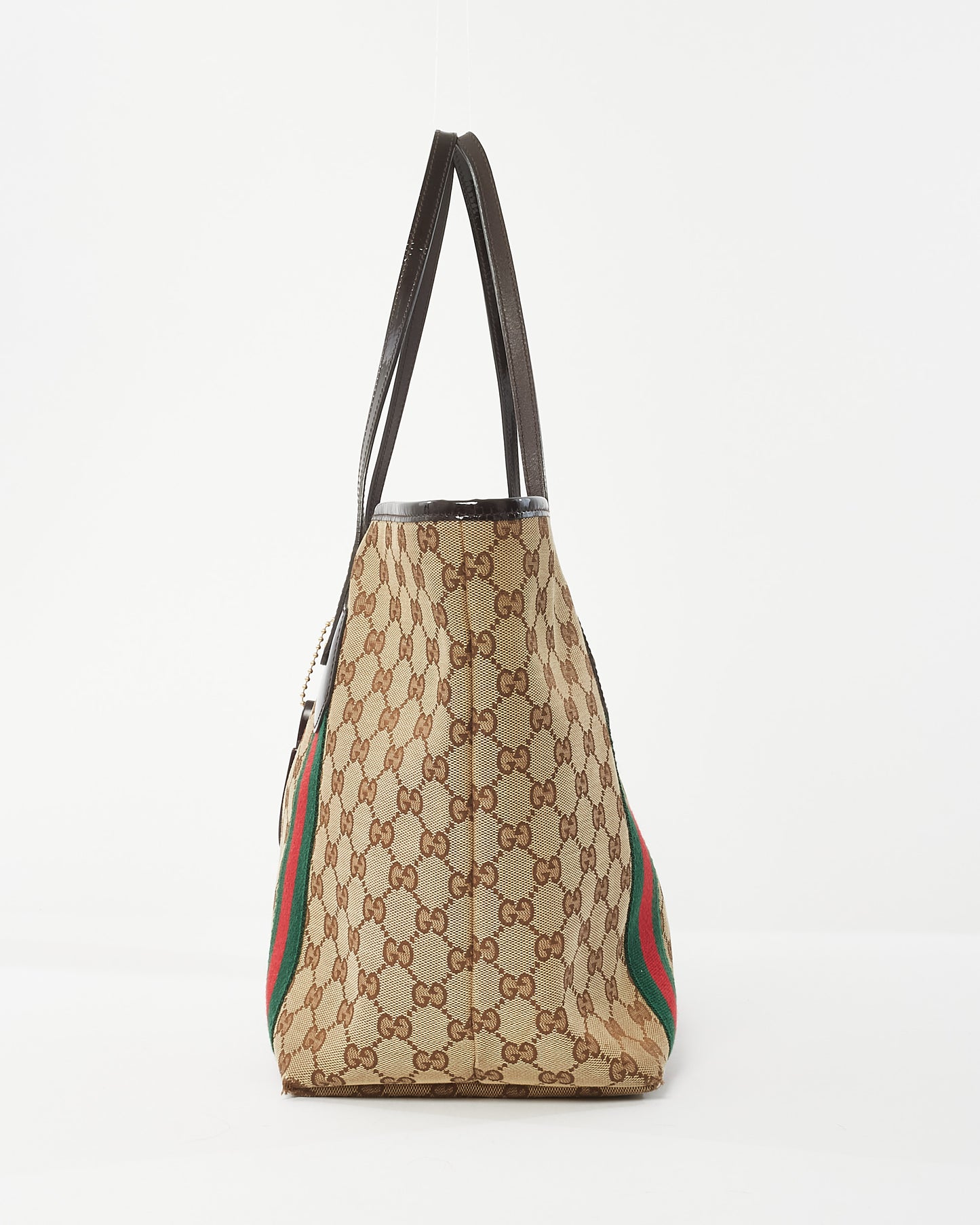 Gucci Beige & Brown GG Monogram Canvas Ophidia Shopping Tote w/ Charms