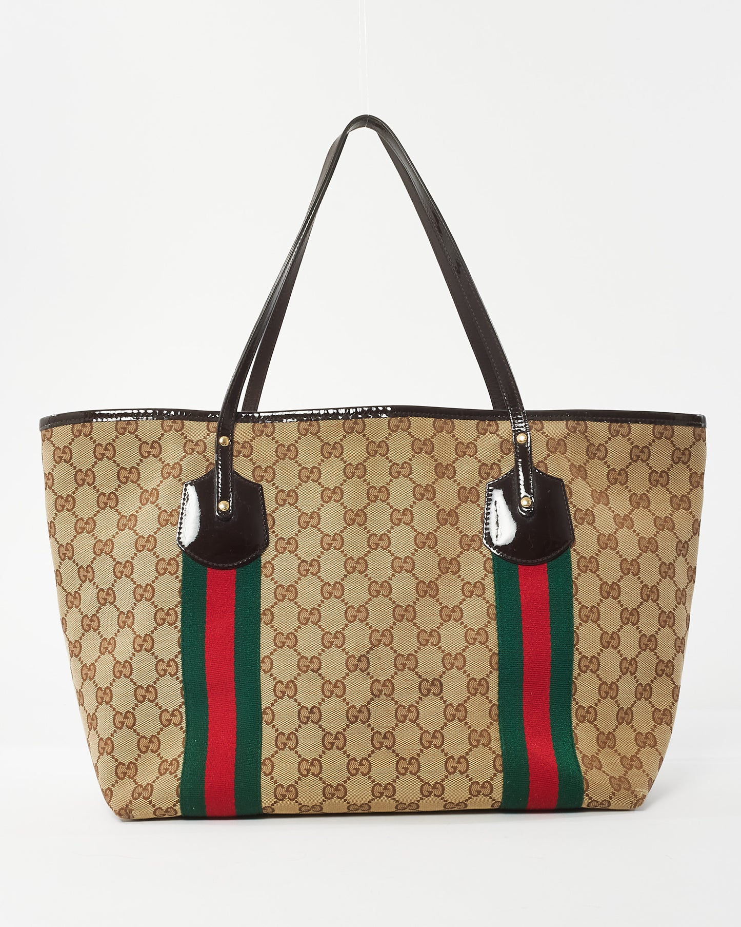 Gucci Beige & Brown GG Monogram Canvas Ophidia Shopping Tote w/ Charms