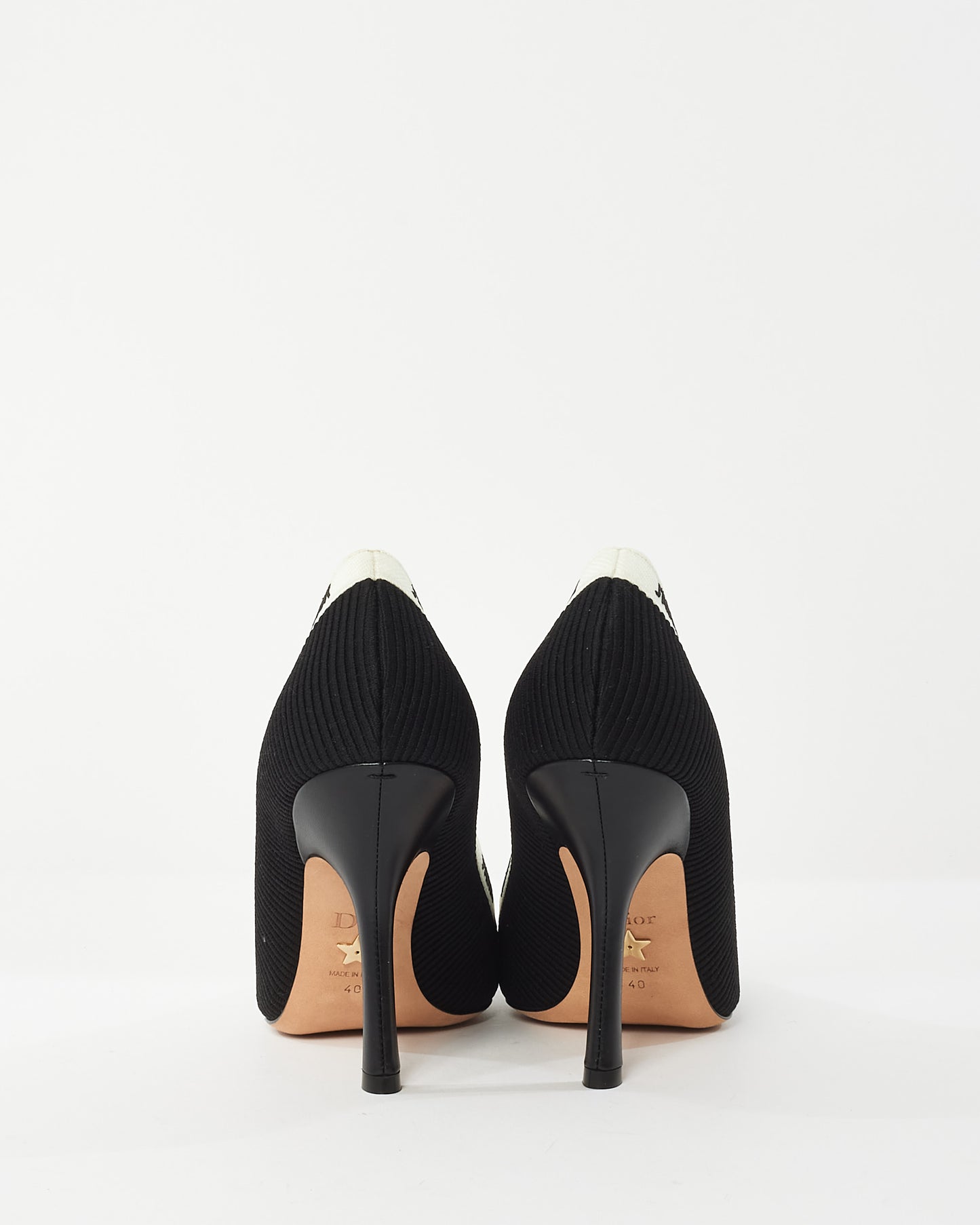 Dior Black Technical Canvas J'Adior Ribbon 100MM Pumps - 40