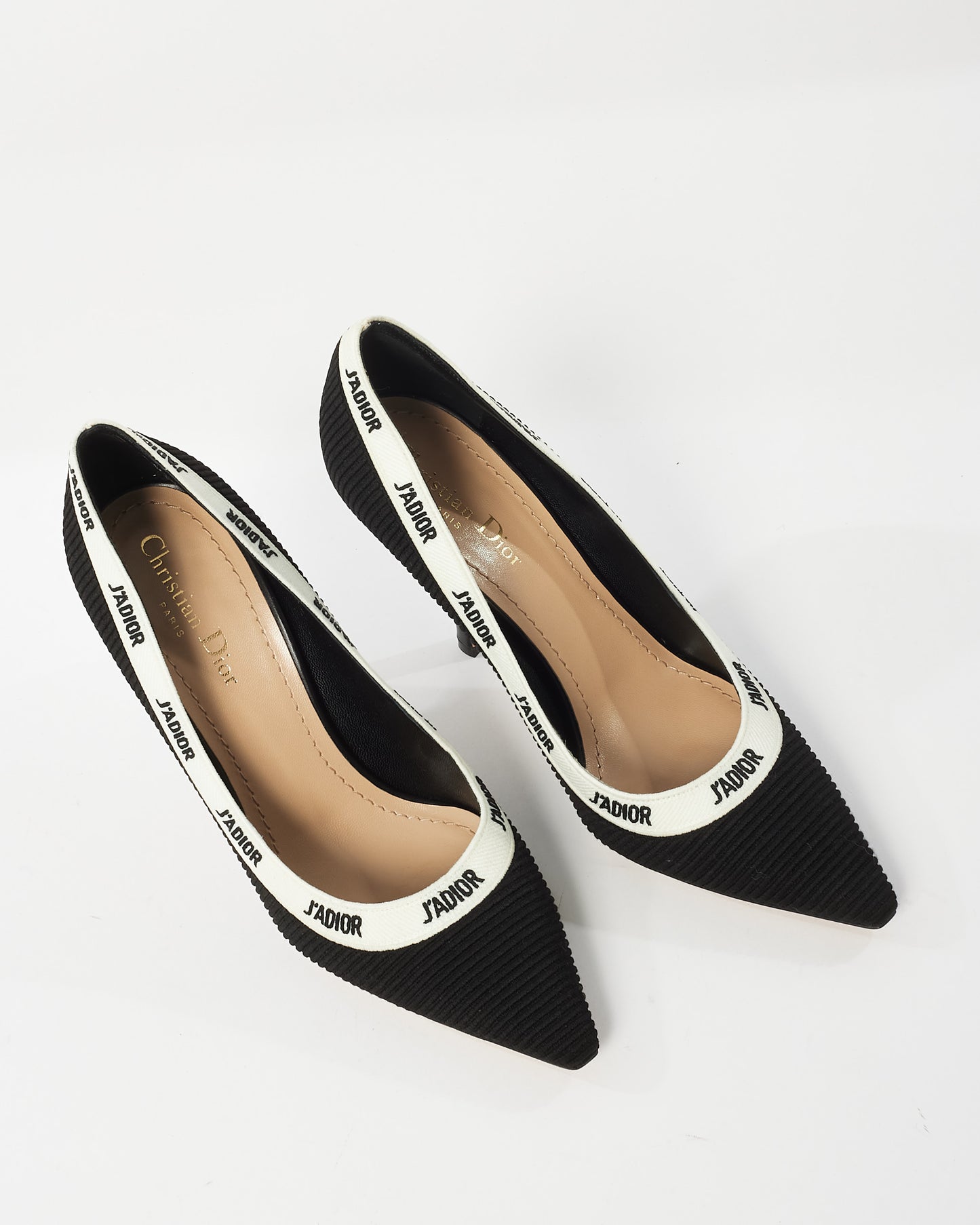 Dior Black Technical Canvas J'Adior Ribbon 100MM Pumps - 40