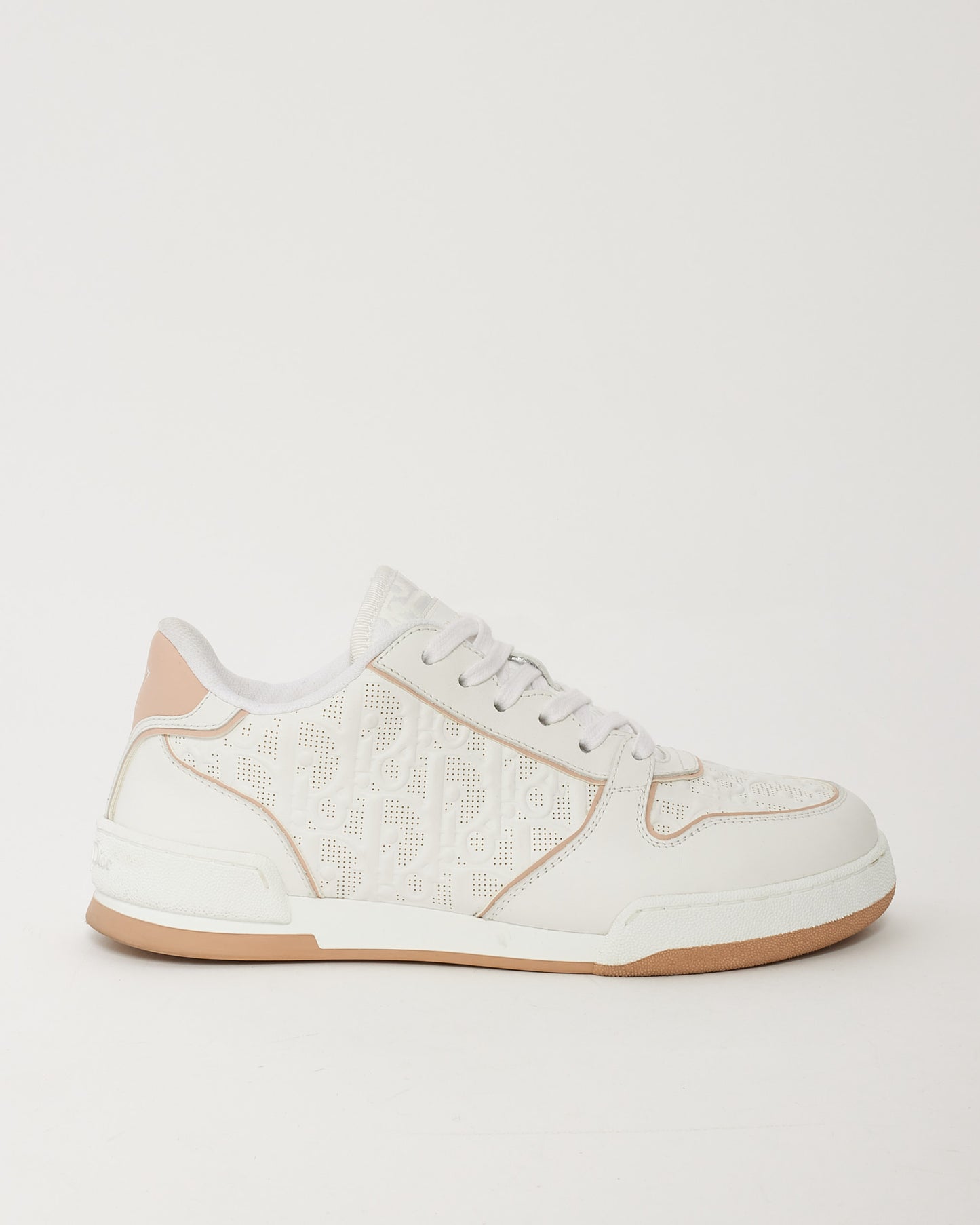 Dior White Dior Oblique Perforated Calfskin One Sneaker - 36.5