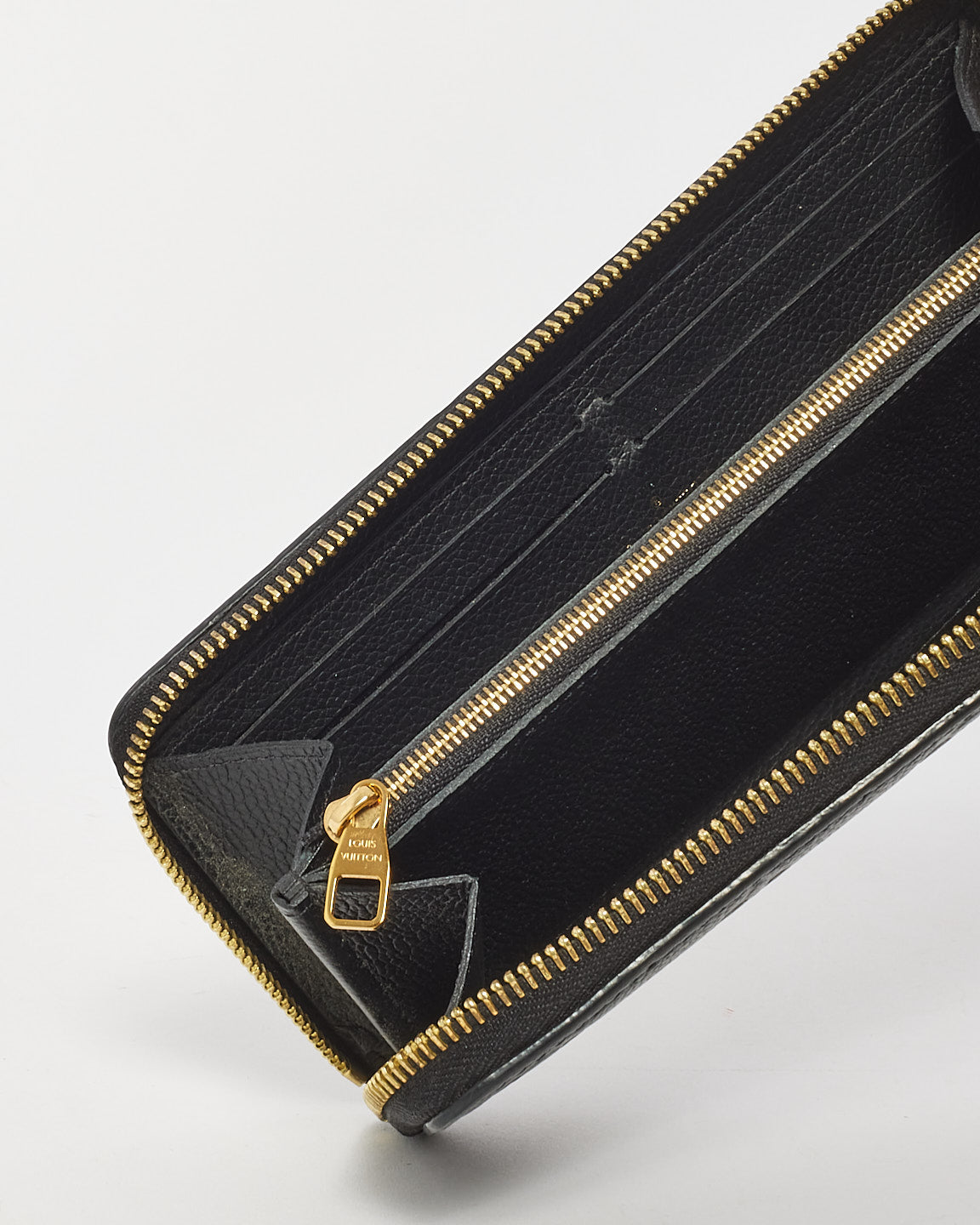 Louis Vuitton Black Monogram Empreinte Leather Clemence Wallet