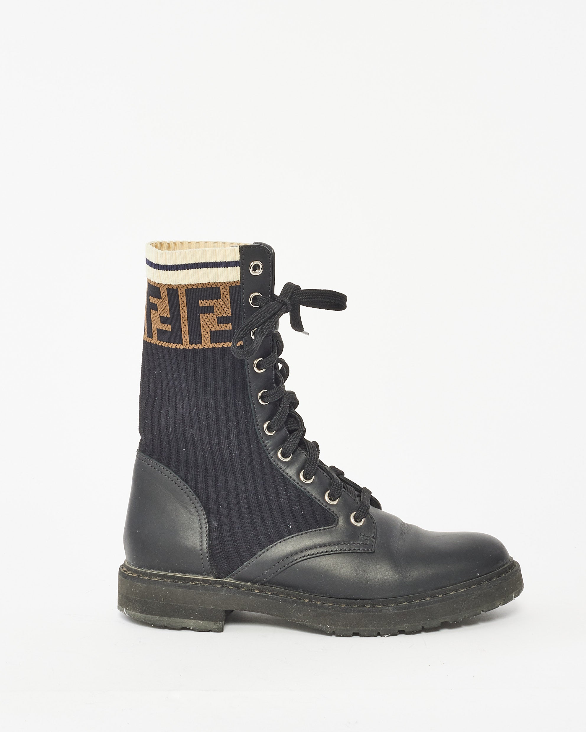 Fendi black deals leather boots